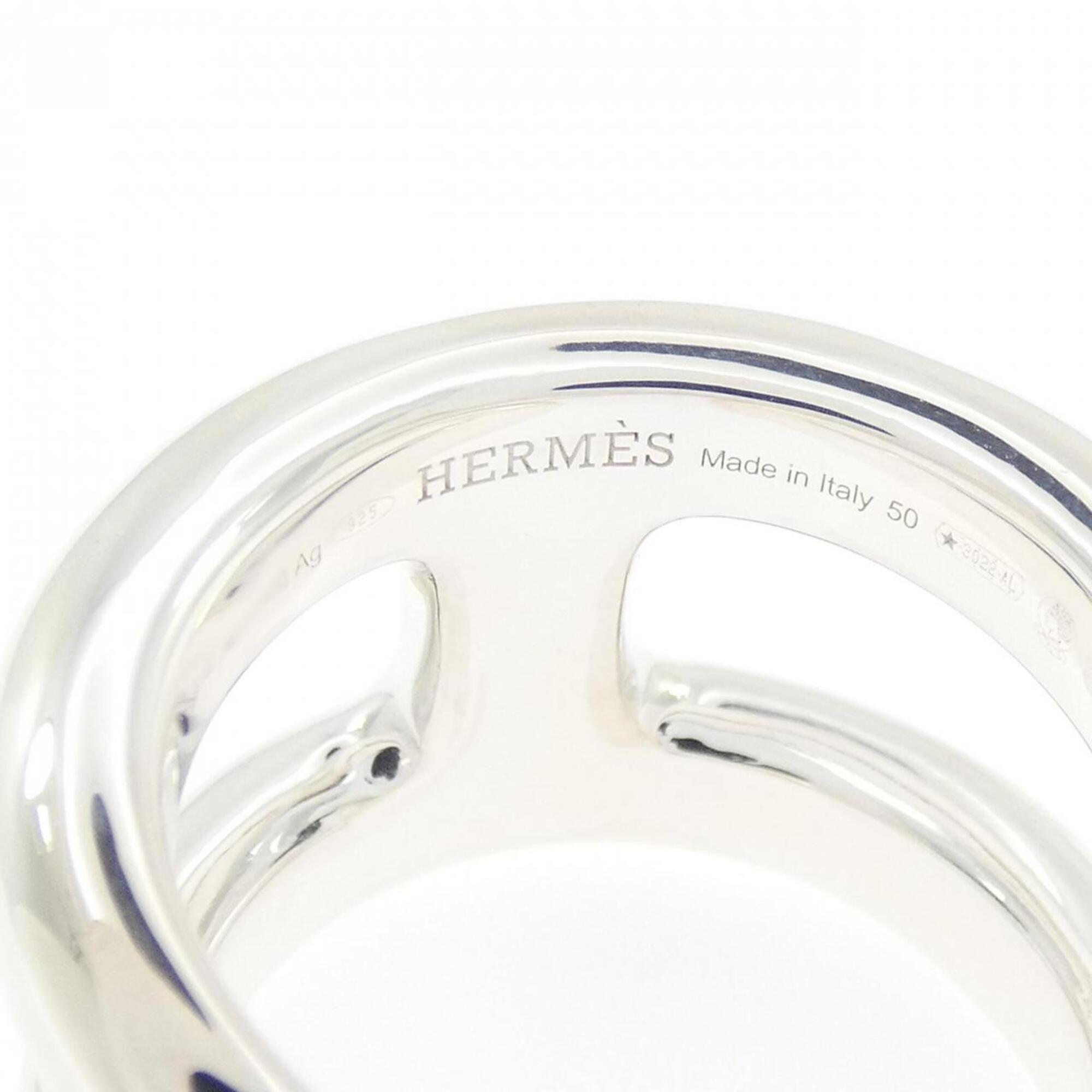 Hermes Silver Silver 925 Band Ring (Pre-Owned)