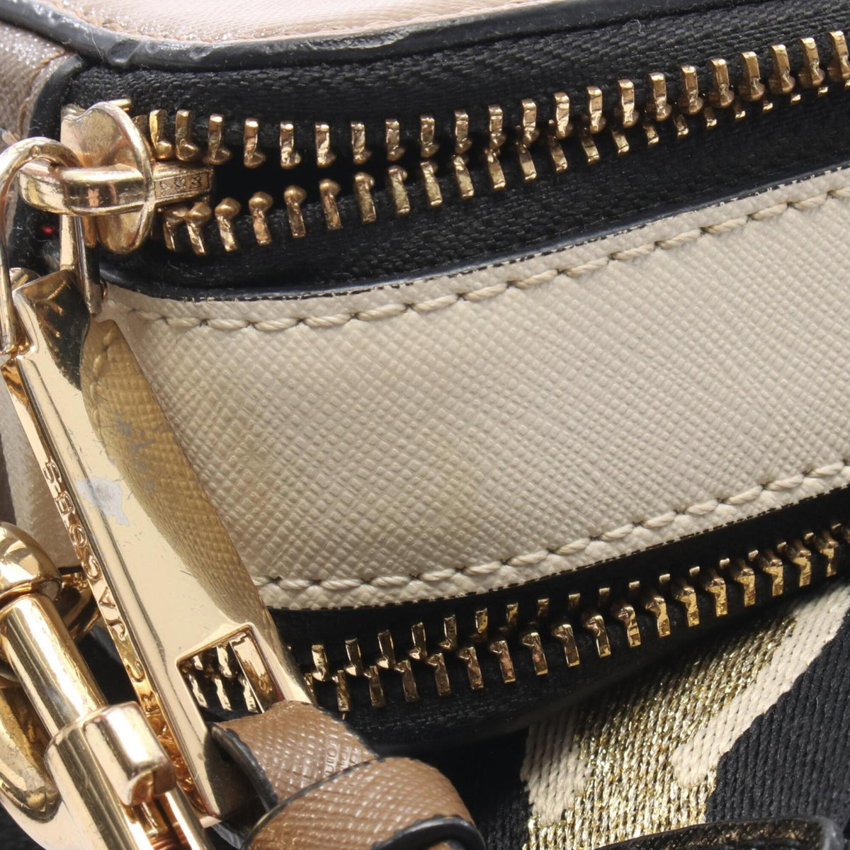 Marc Jacobs Gray Ivory Leather Handbag Shoulder Bag (Pre-Owned)