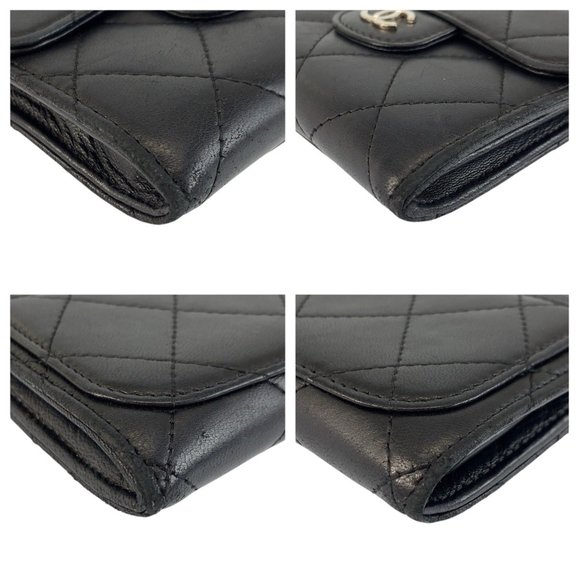 Chanel Black Leather Coin Purse/Coin Case (Pre-Owned)