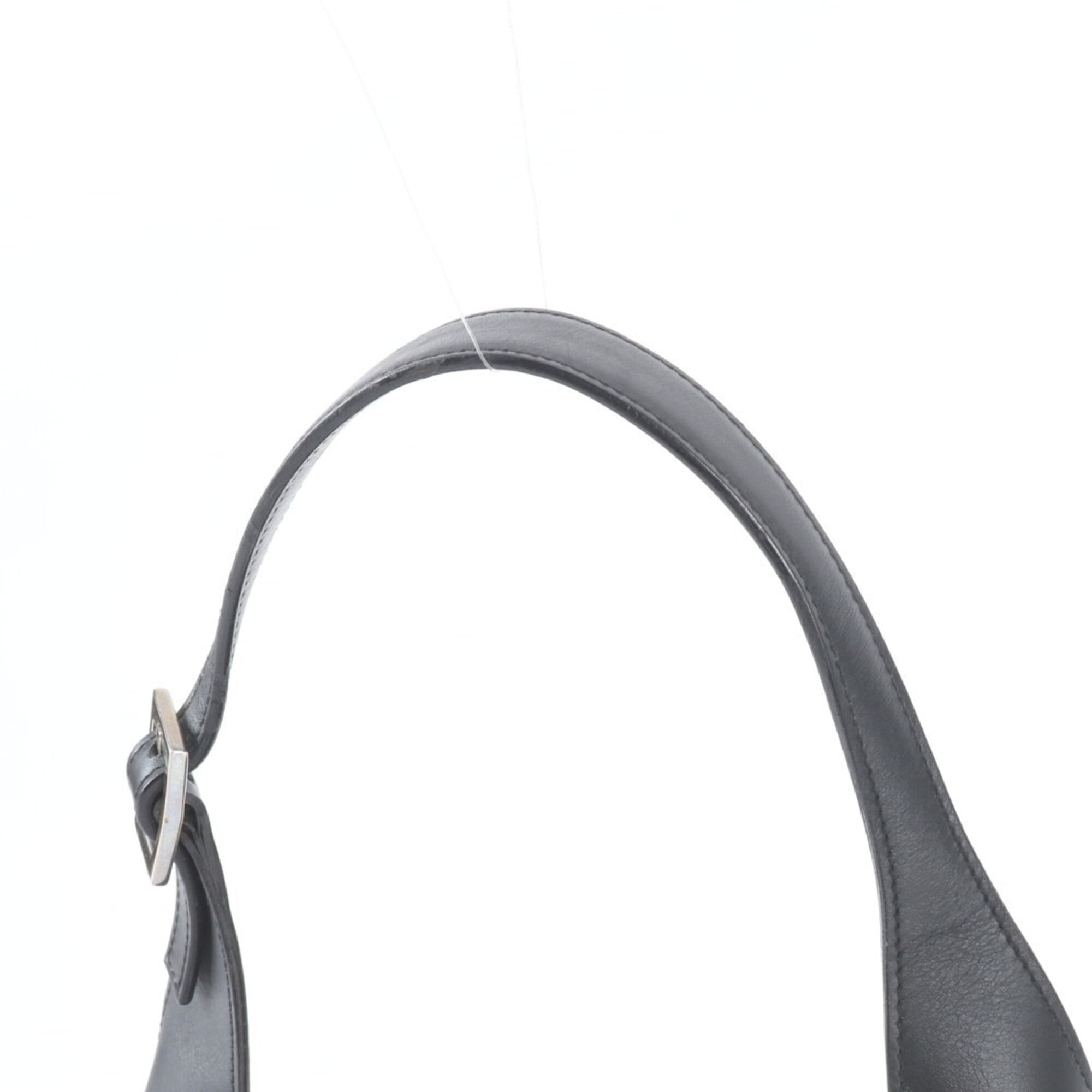 Gucci Black Leather Nylon Handbag Shoulder Bag (Pre-Owned)