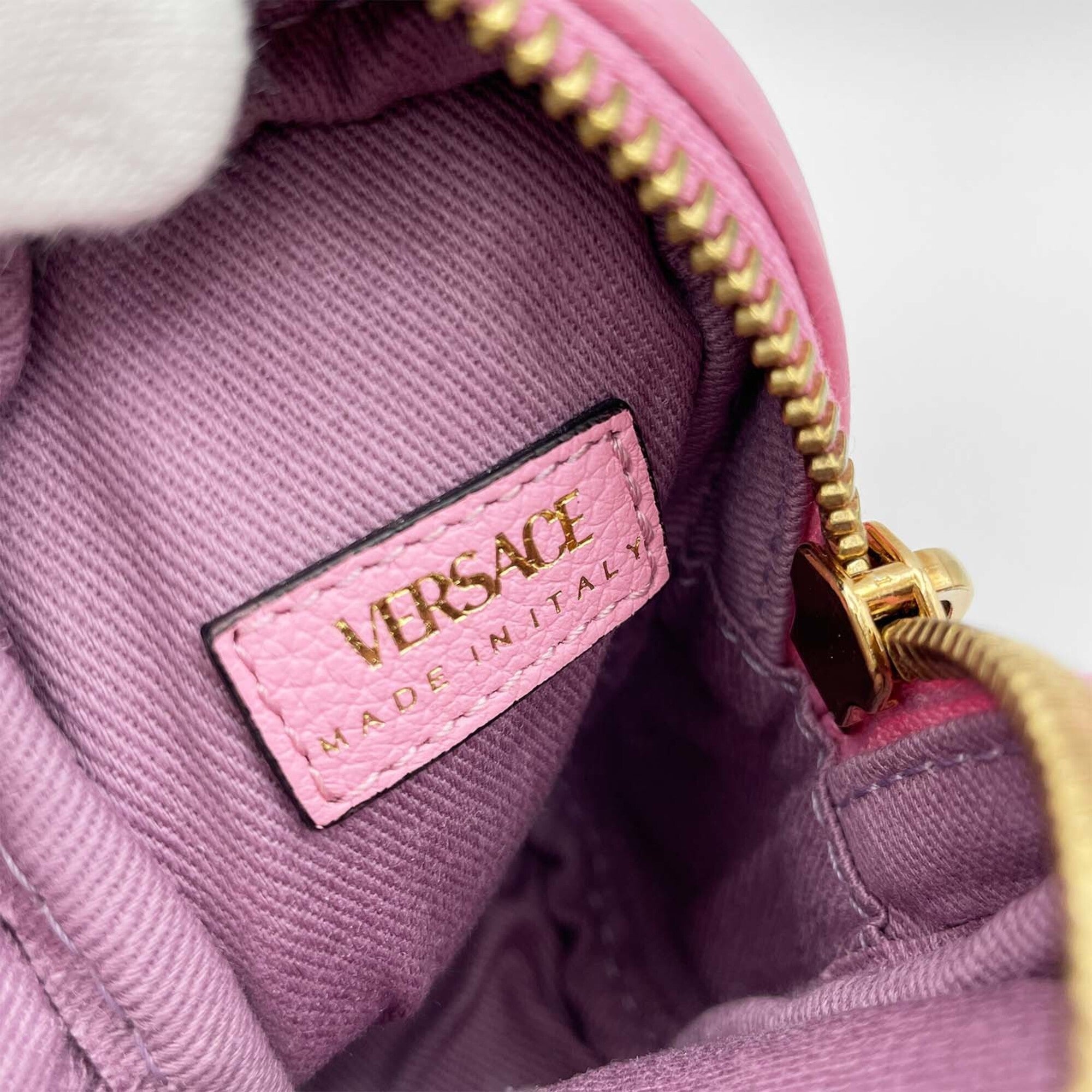 Versace Pink Leather Pouch (Pre-Owned)