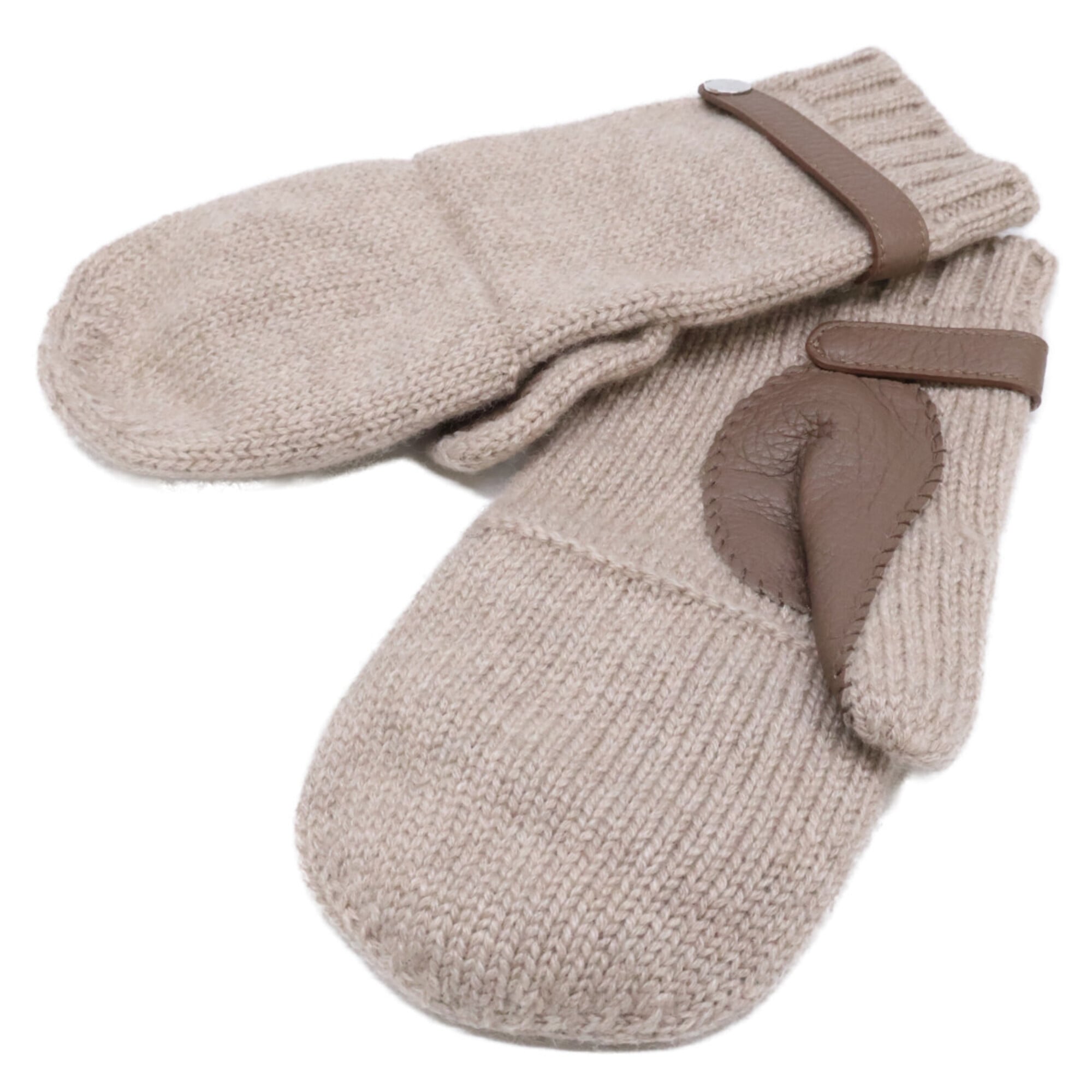 Hermes Beige Cashmere Mittens (Pre-Owned)