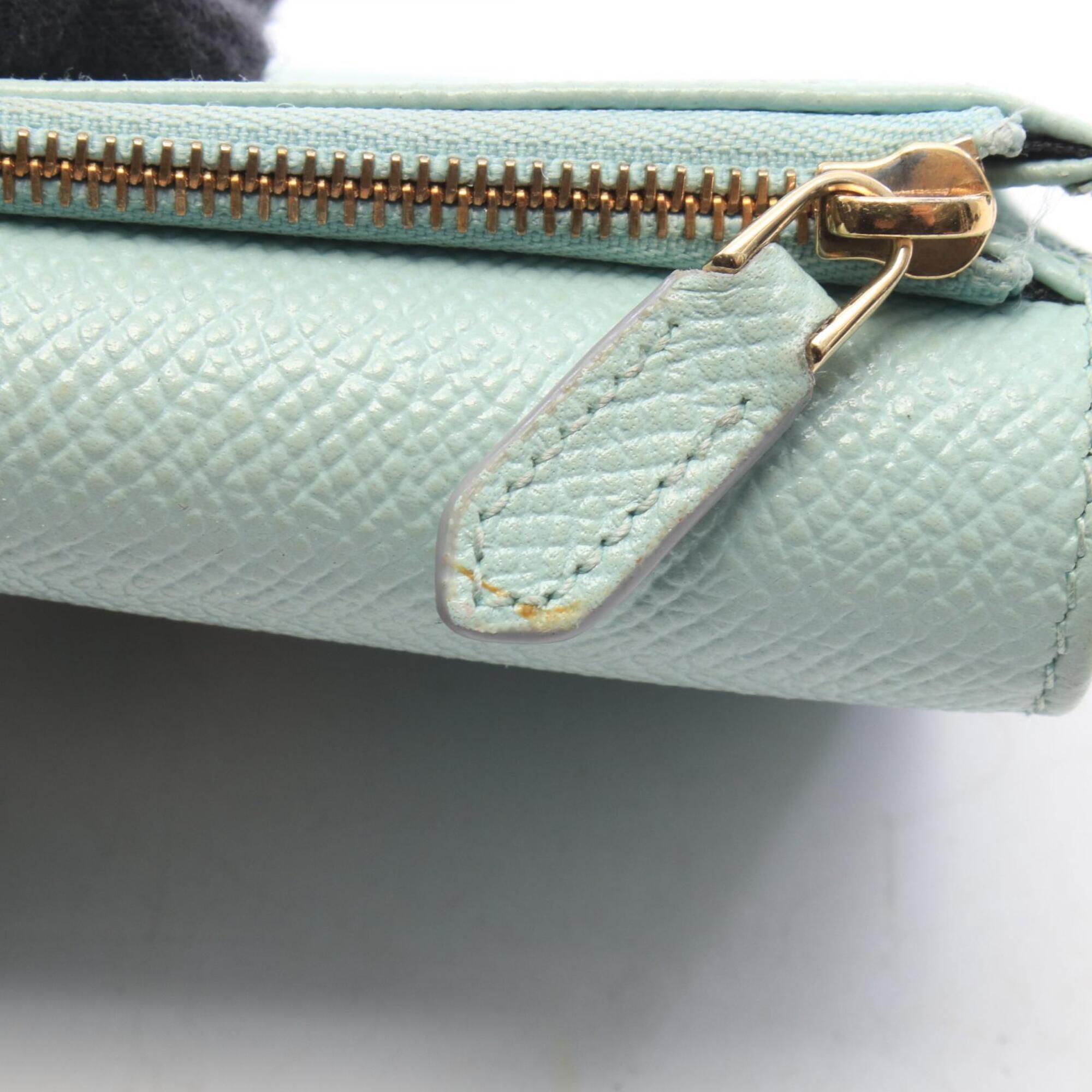 Bvlgari Green Leather Wallet (Tri-Fold) (Pre-Owned)