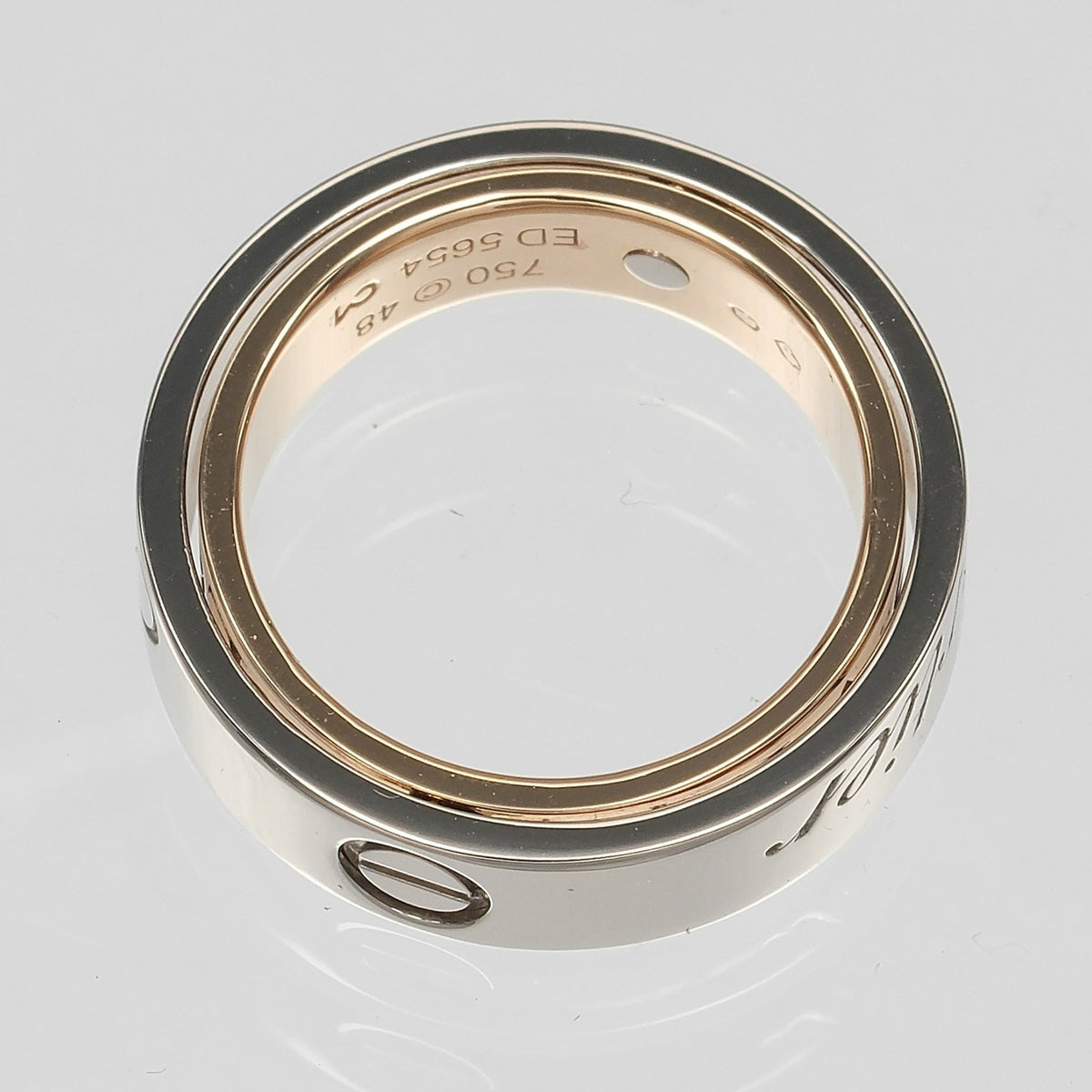 Cartier Pink Gold (18K) White Gold (18K) Band Ring (Pre-Owned)