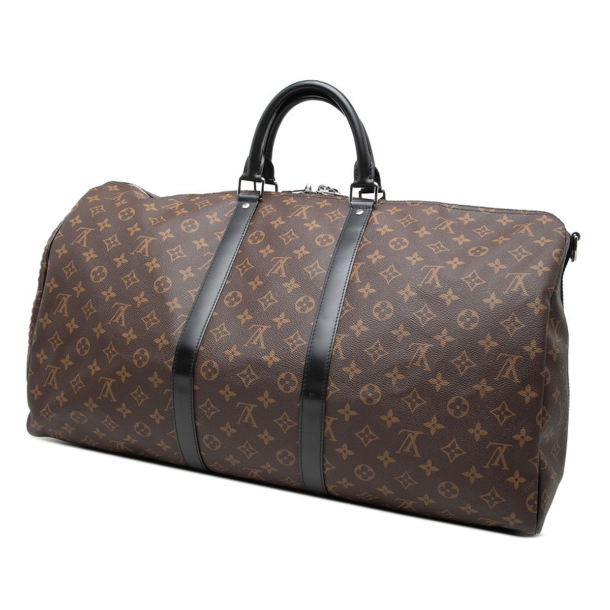 Louis Vuitton Black Brown Pvc Leather Boston Bag Shoulder Bag (Pre-Owned)