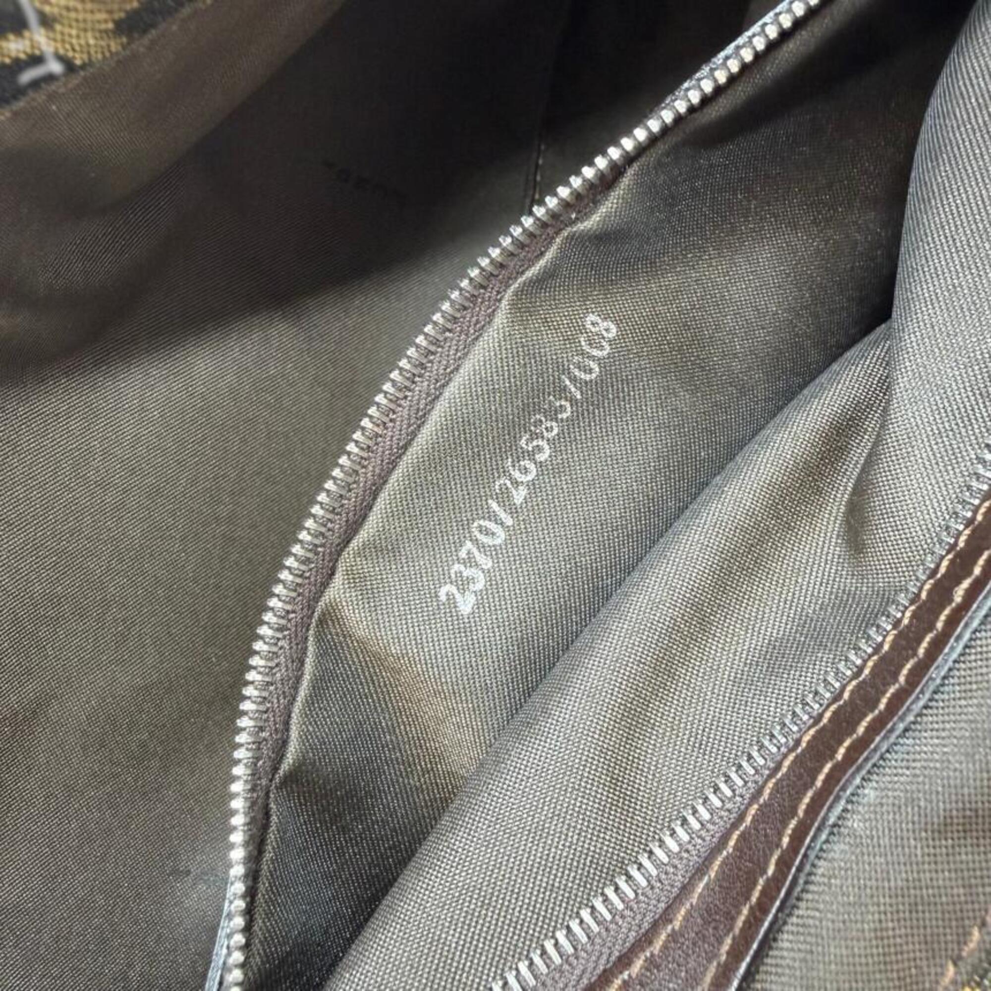 Fendi Brown Canvas Leather Handbag Shoulder Bag (Pre-Owned)