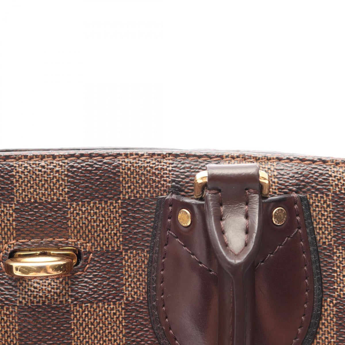 Louis Vuitton Black Brown Coated Canvas Leather Handbag (Pre-Owned)