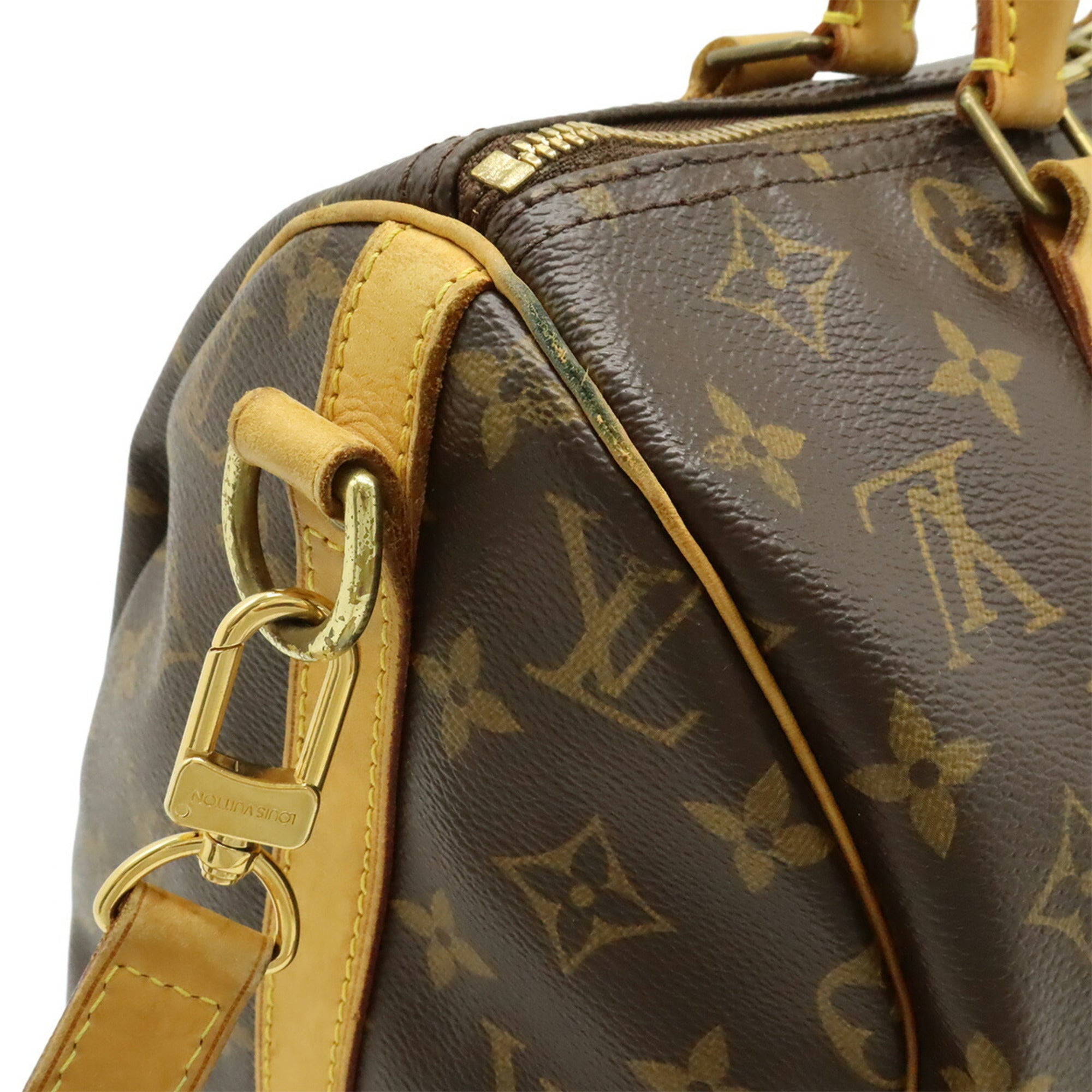 Louis Vuitton Brown Monogram Canvas Boston Bag Handbag Shoulder Bag (Pre-Owned)