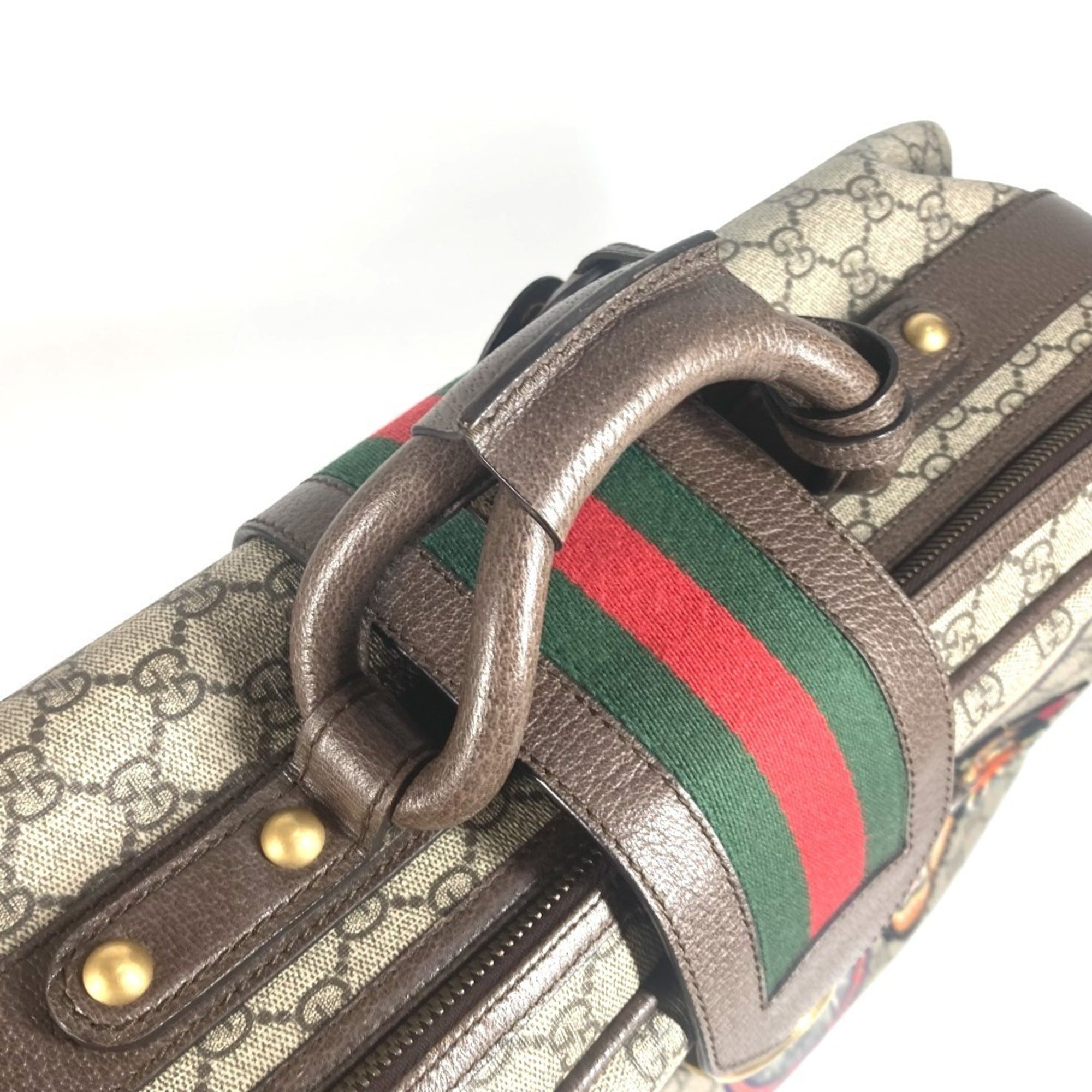 Gucci Beige Multi-Color Gg Supreme Boston Bag (Pre-Owned)