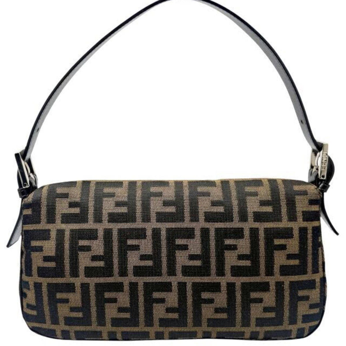 Fendi Brown Canvas Leather Handbag Pouch (Pre-Owned)