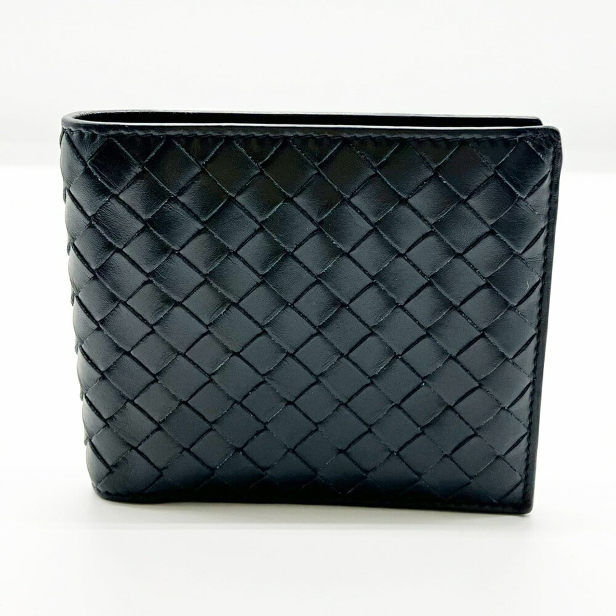 Bottega Veneta Navy Leather Wallet (Bi-Fold) (Pre-Owned)