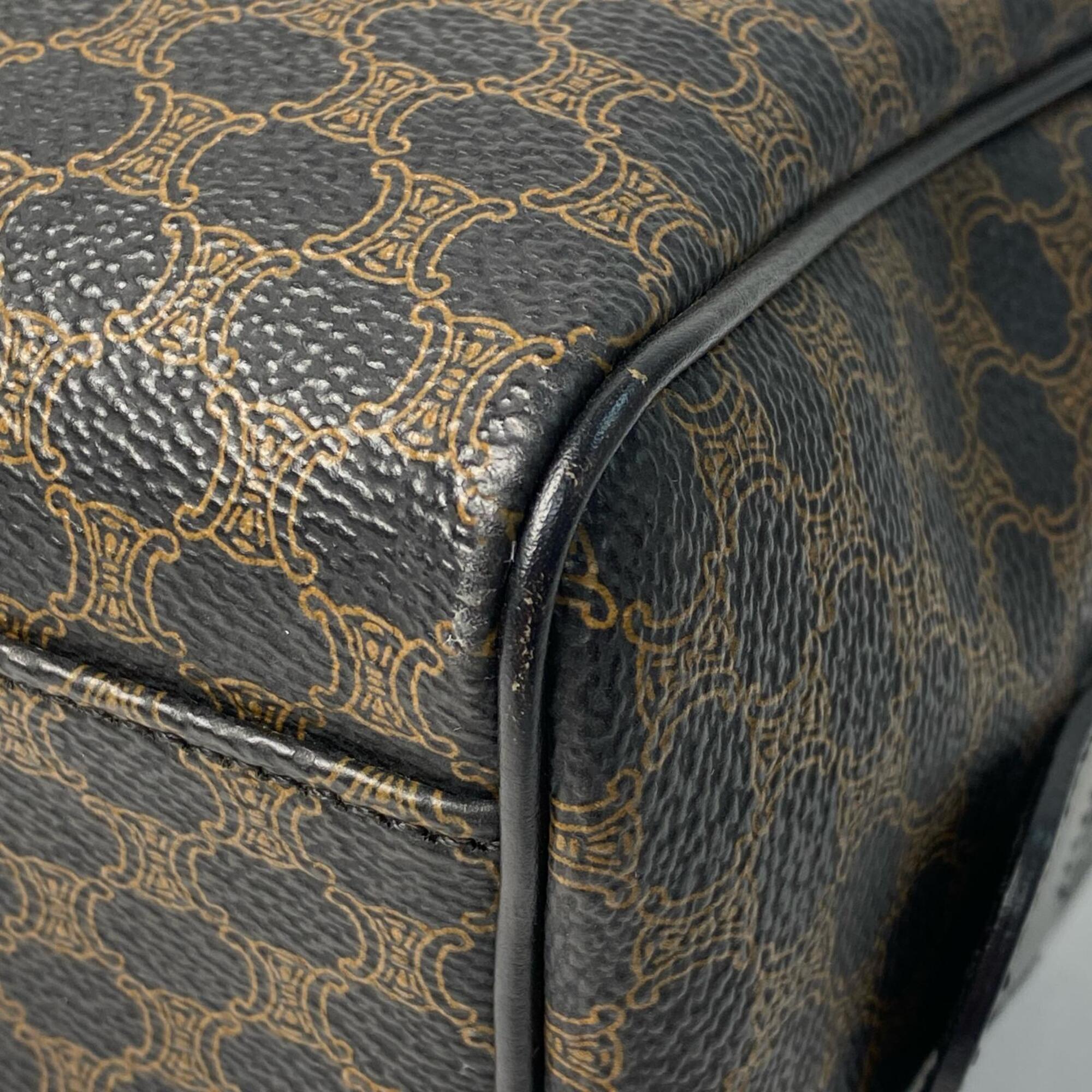 Celine Black Brown Leather Boston Bag (Pre-Owned)