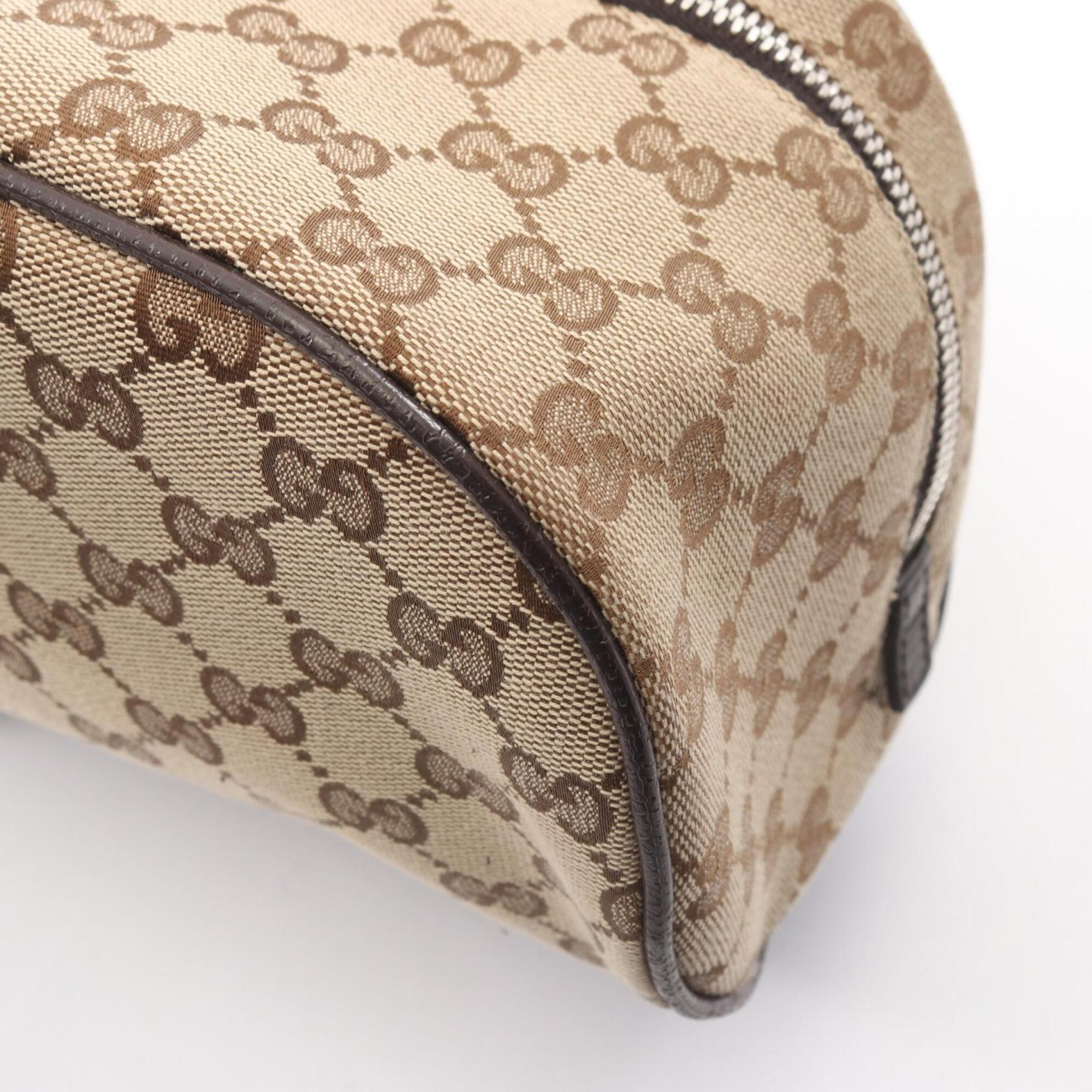 Gucci Beige Brown Canvas Leather Fanny Pack Handbag (Pre-Owned)