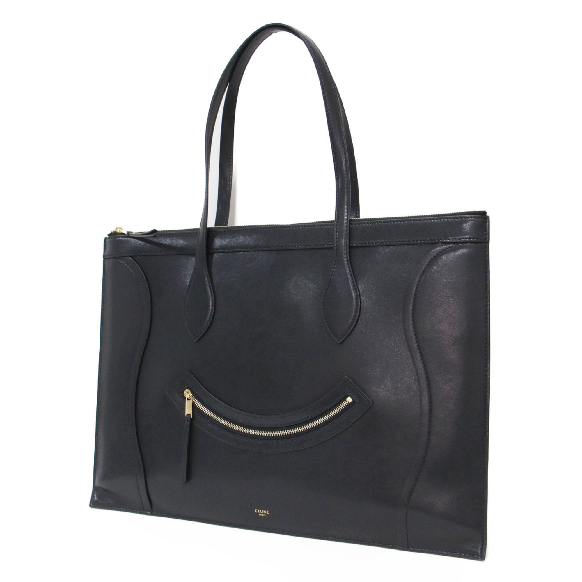 Celine Black Leather Handbag Tote Bag (Pre-Owned)