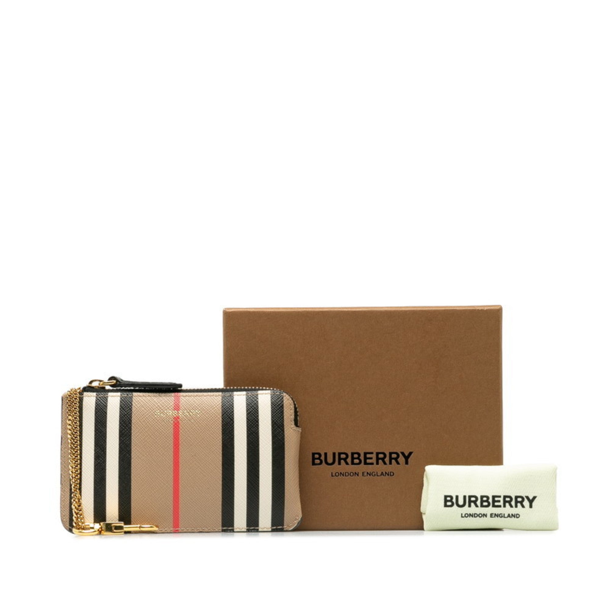 Burberry Beige Multi-Color Pvc Leather Coin Purse/Coin Case (Pre-Owned)