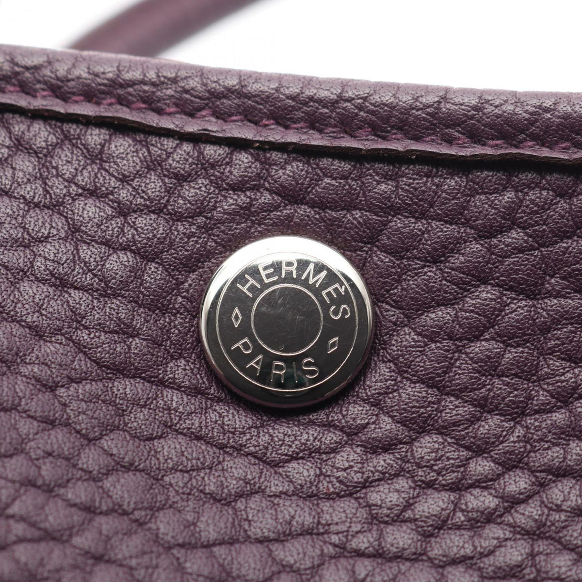 Hermes Cassis Purple Fjord Leather Handbag Tote Bag (Pre-Owned)