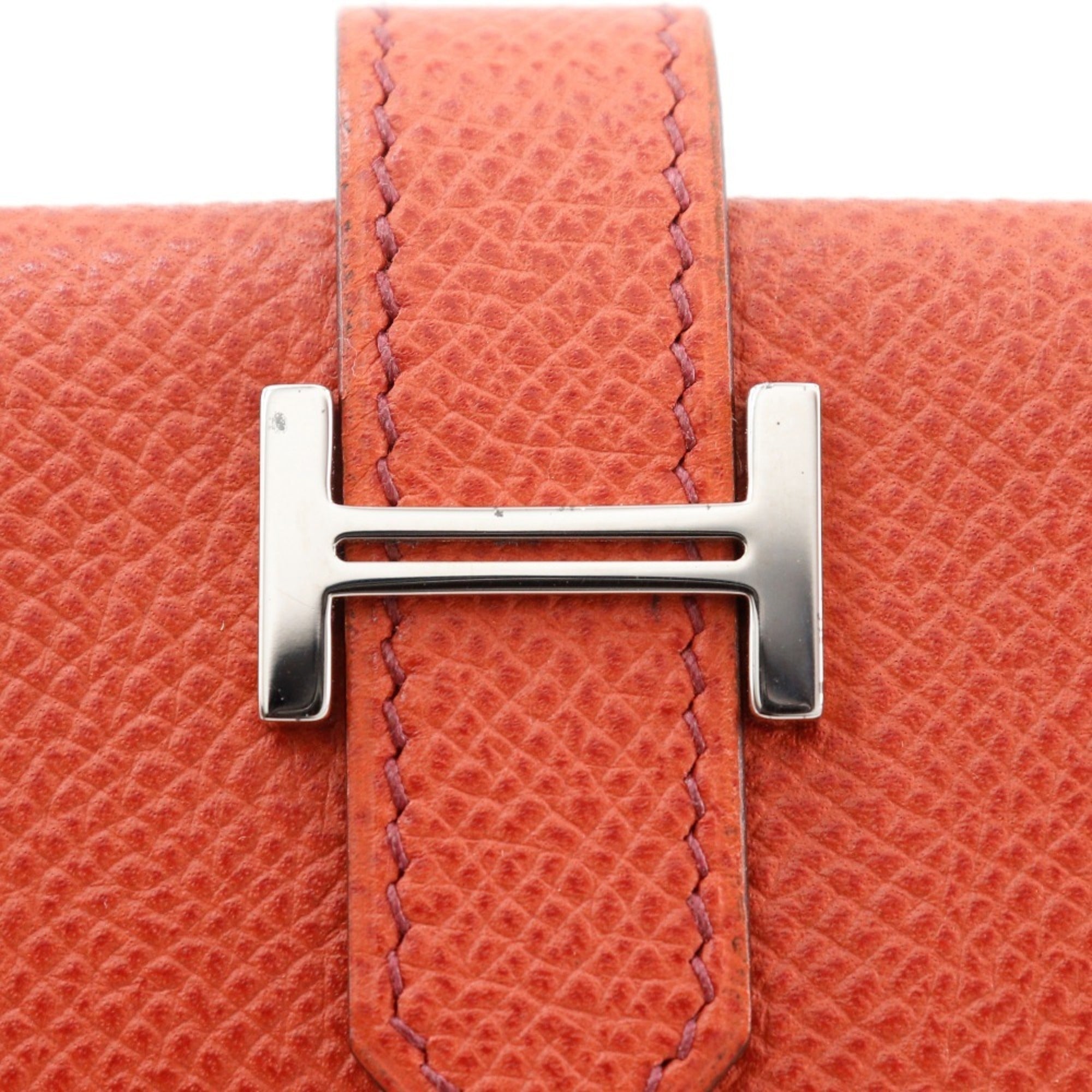 Hermes Orange Epsom Leather Long Wallet (Bi-Fold) (Pre-Owned)