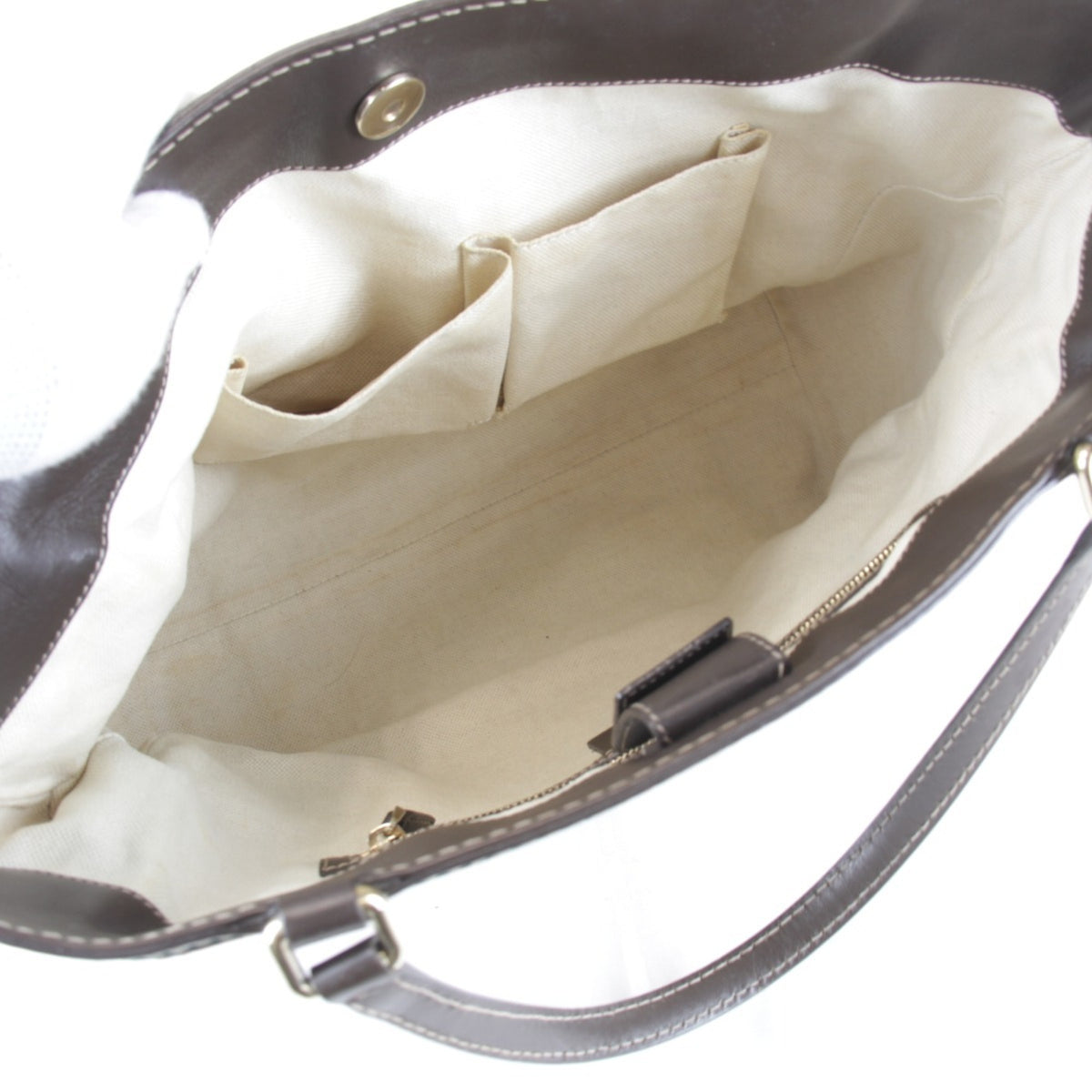 Gucci Brown Gg Canvas Leather Tote Bag (Pre-Owned)