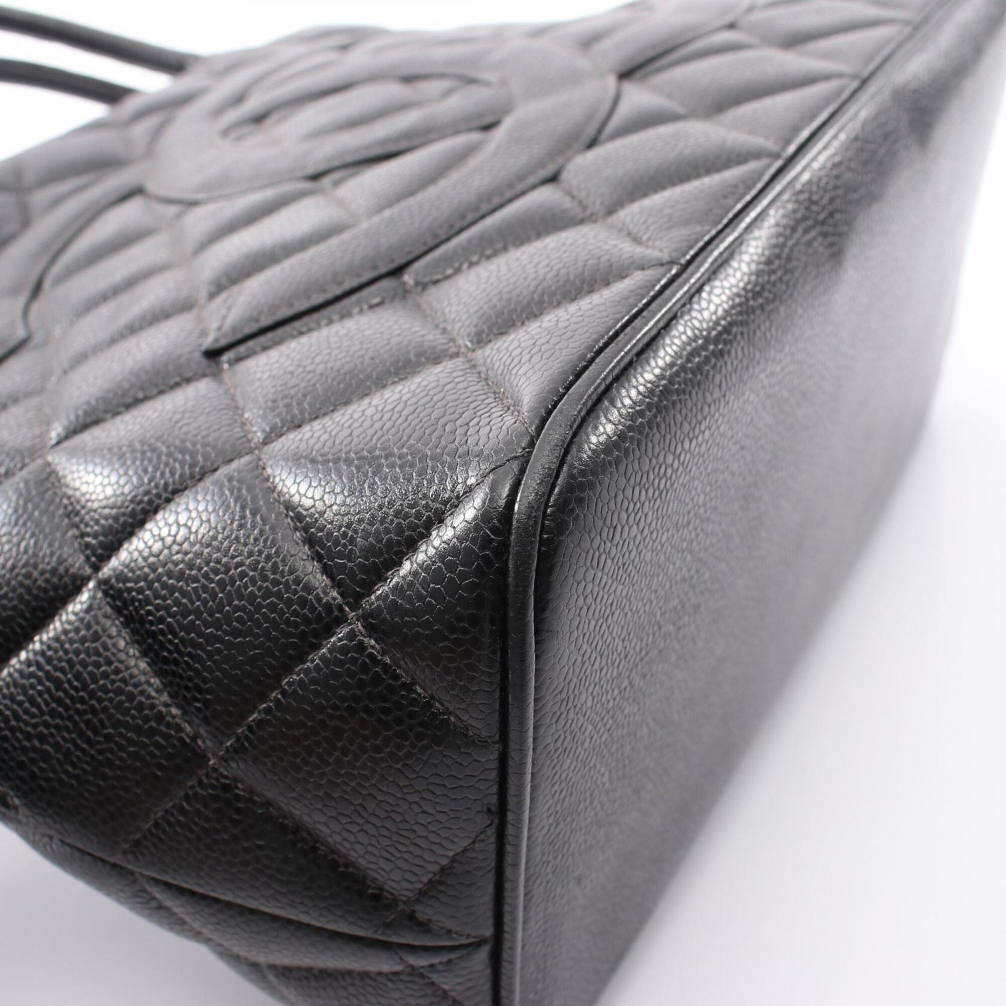 Chanel Black Grained Calfskin Handbag Tote Bag (Pre-Owned)
