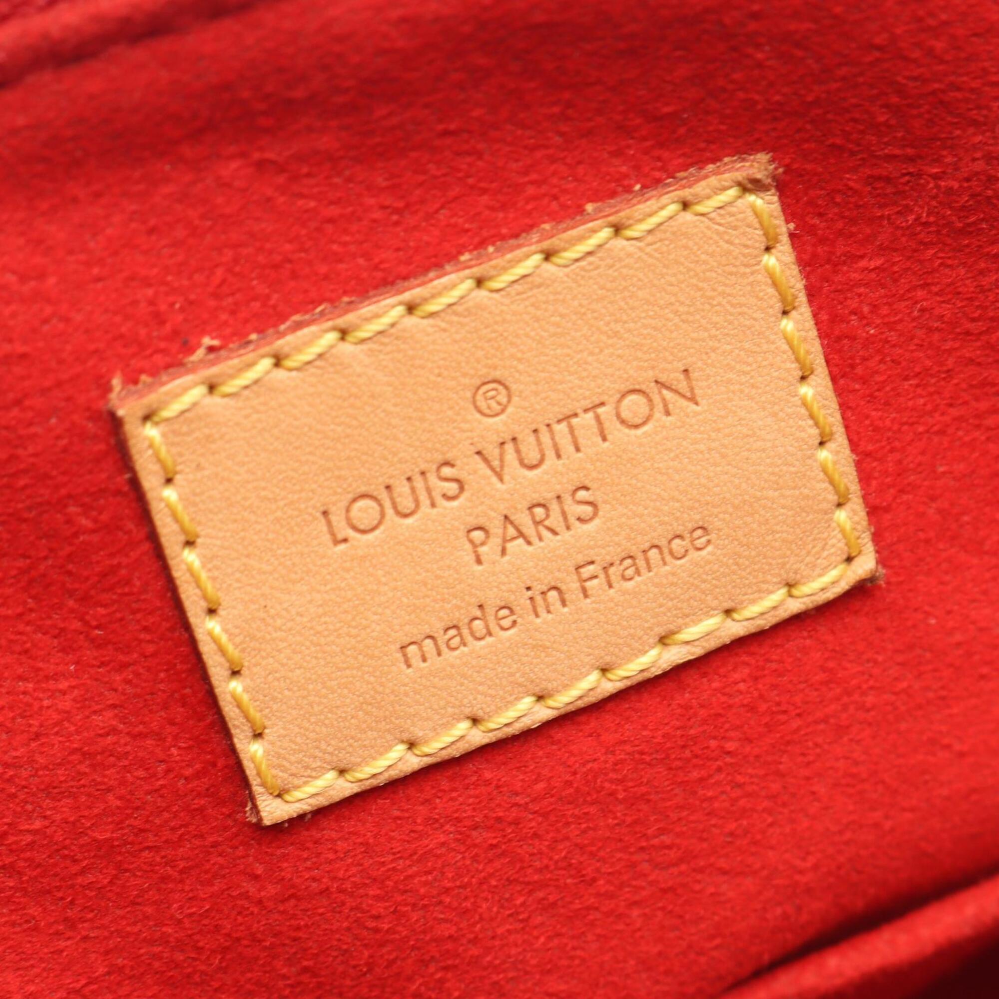 Louis Vuitton Brown Cerise Red Color Coated Canvas Leather Handbag (Pre-Owned)