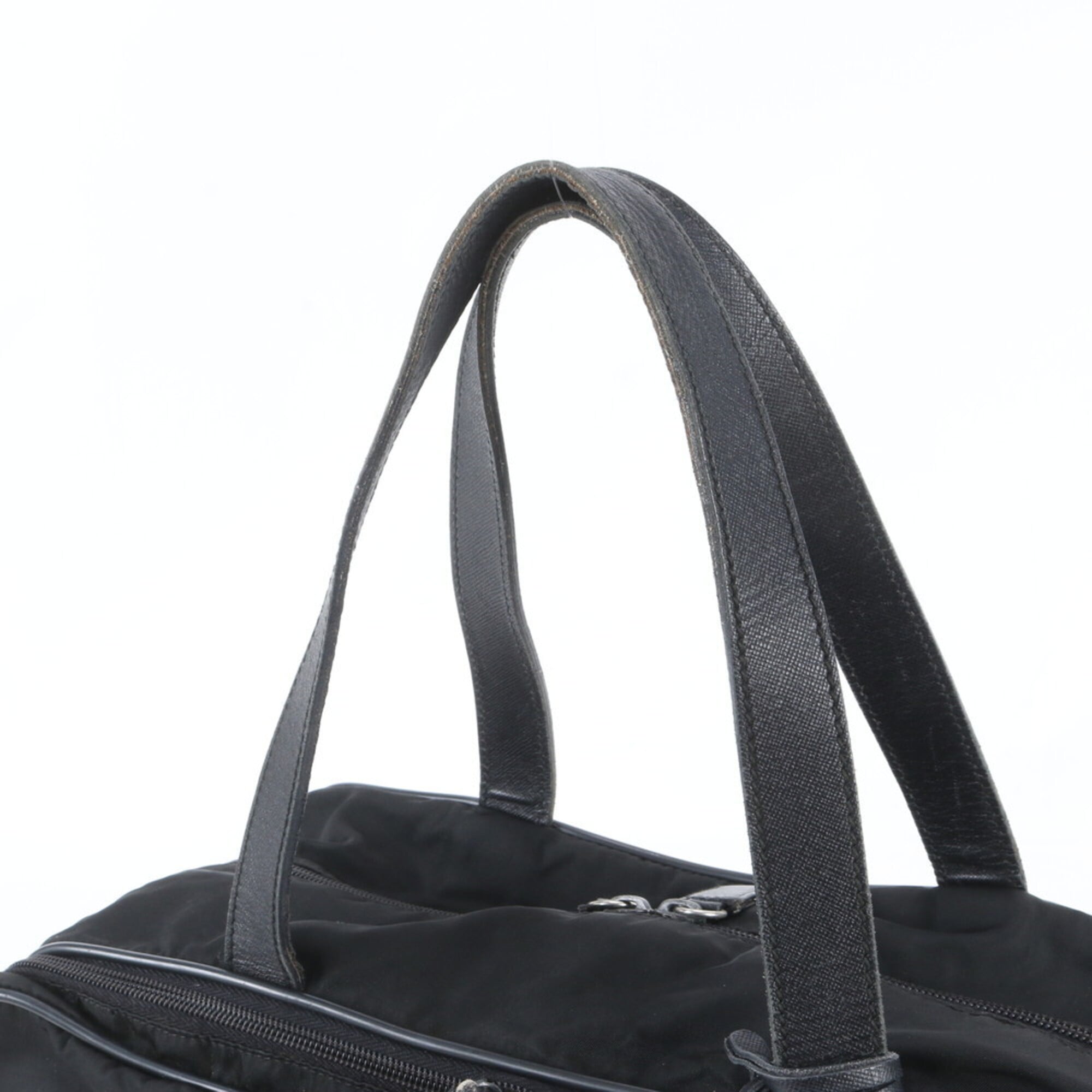 Prada Black Leather Nylon Tote Bag (Pre-Owned)