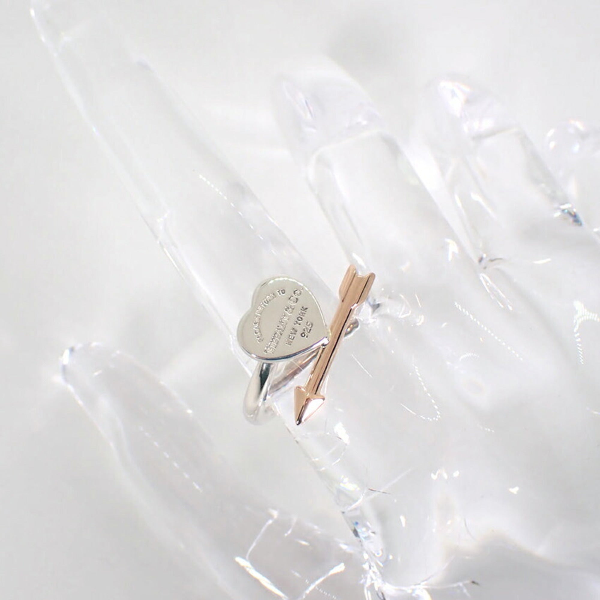 Tiffany Pink Gold (18K) Sterling Silver 925 Band Ring (Pre-Owned)