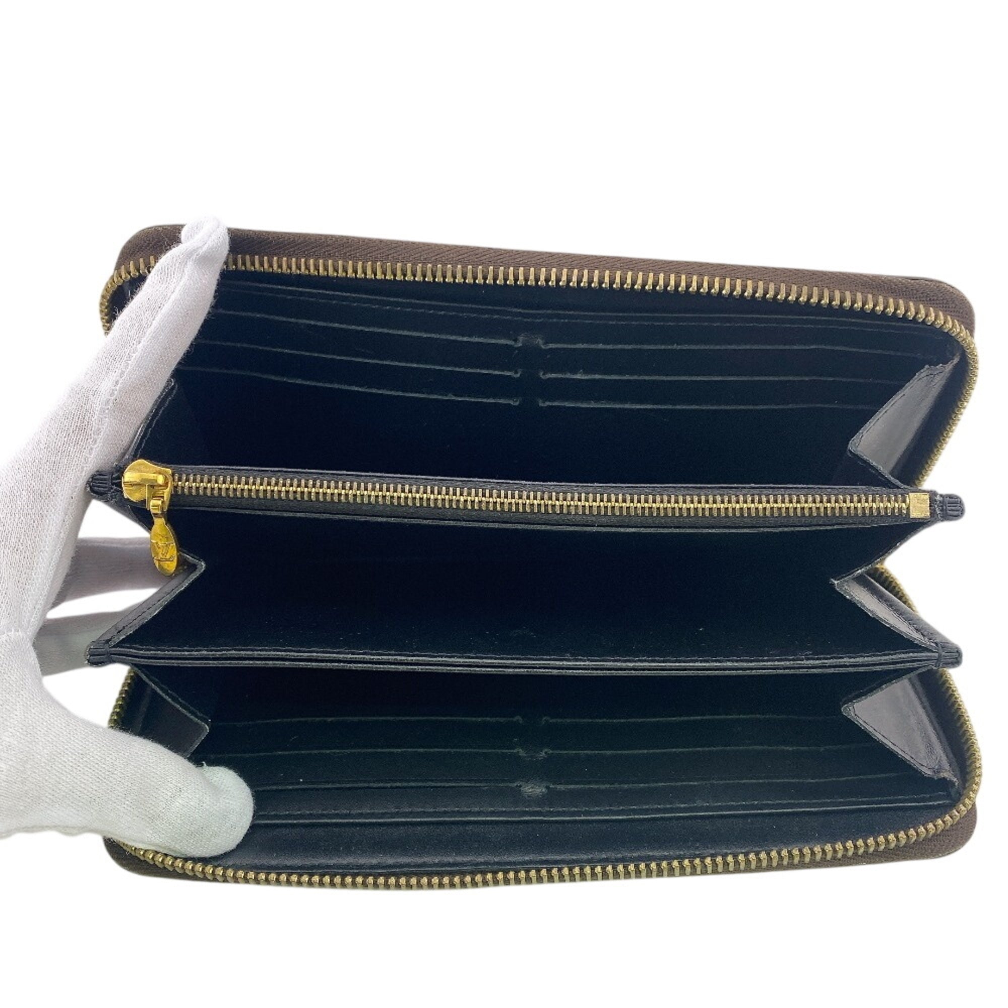 Louis Vuitton Brown Leather Long Wallet (Bi-Fold) (Pre-Owned)