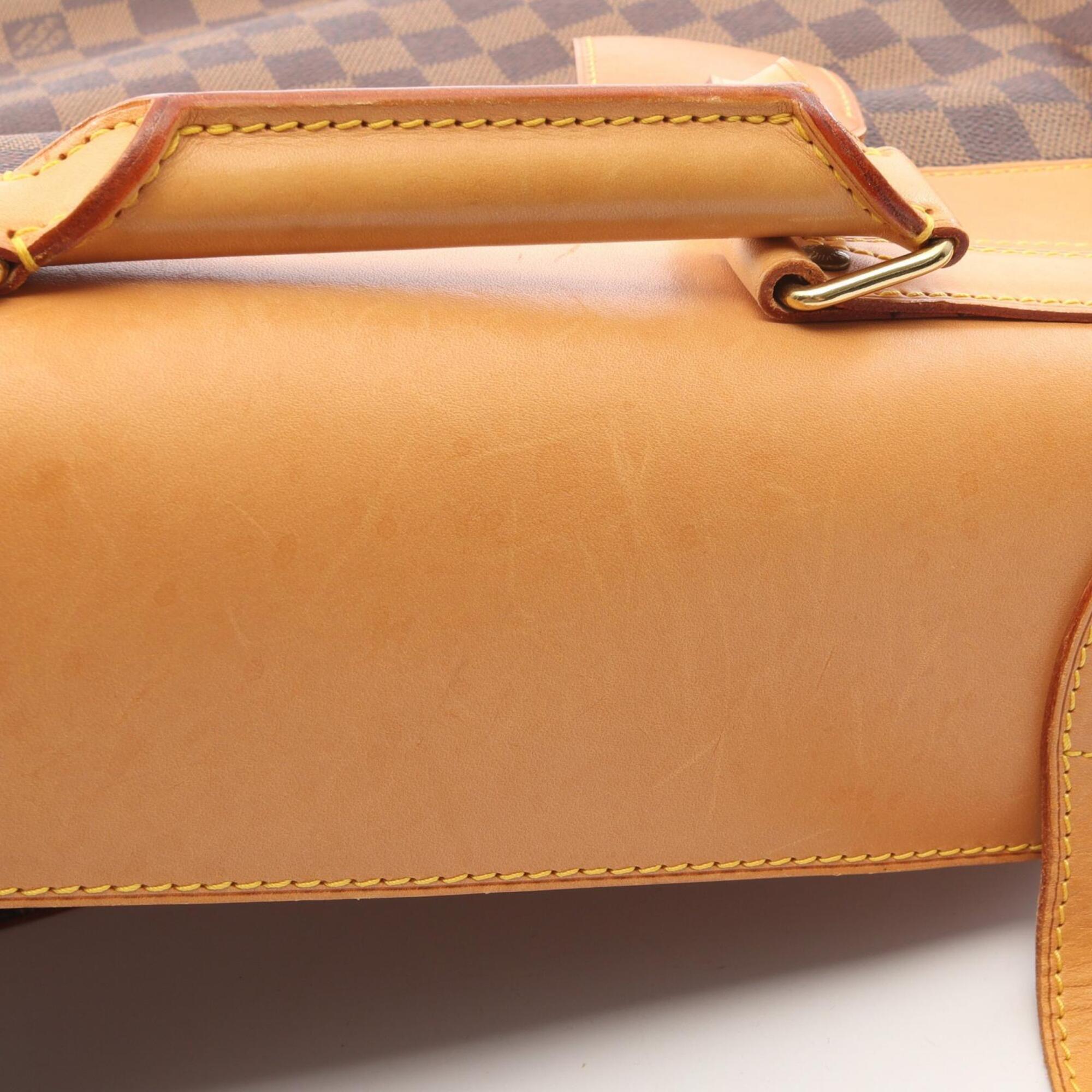 Louis Vuitton Brown Coated Canvas Pvc Damier Canvas Leather Boston Bag Handbag (Pre-Owned)