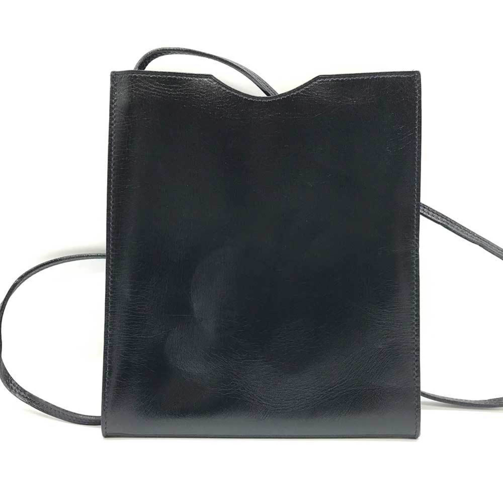Hermes Onimaitou Black Box Calf Leather Pochette Shoulder Bag (Pre-Owned)