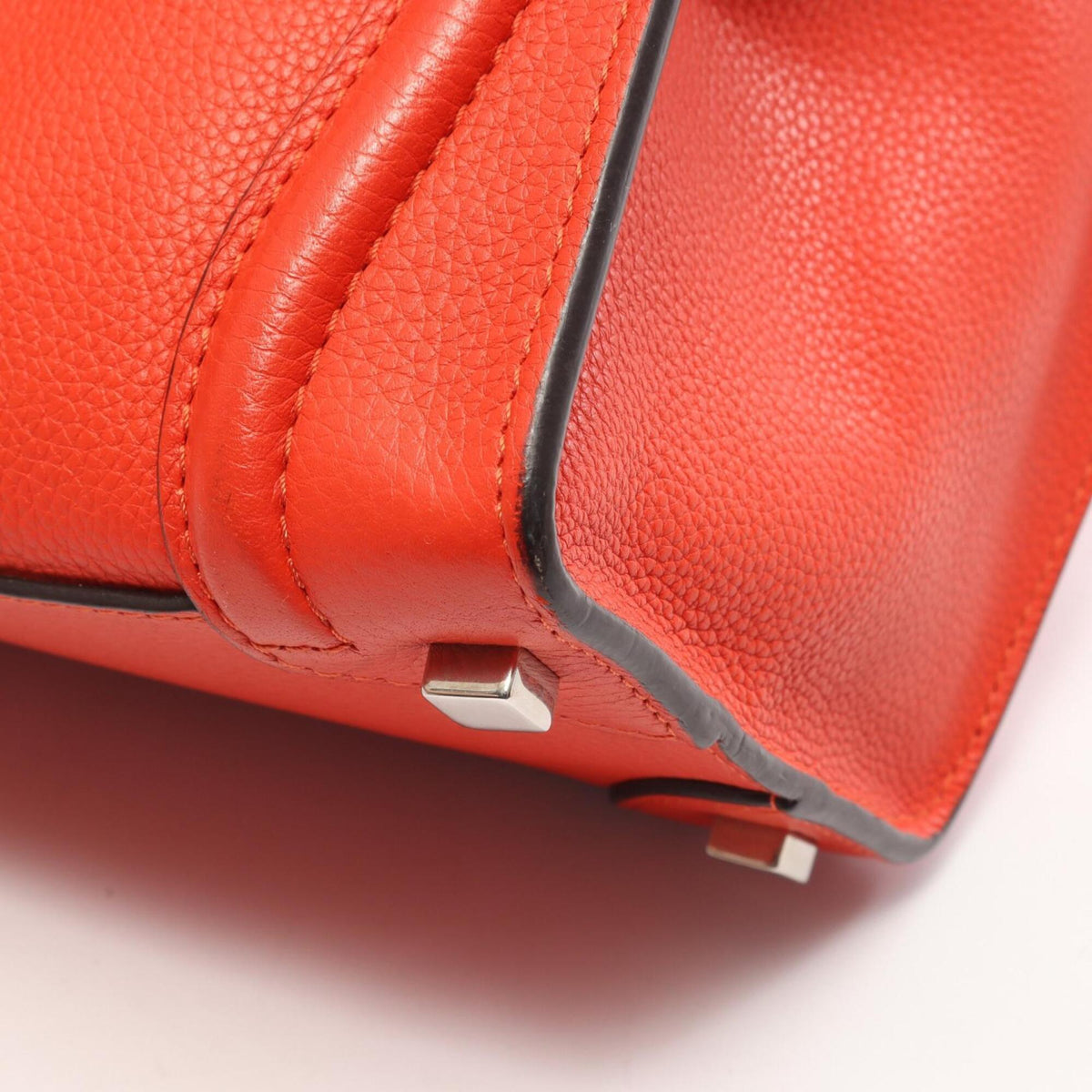Celine Red Color Leather Handbag Tote Bag (Pre-Owned)