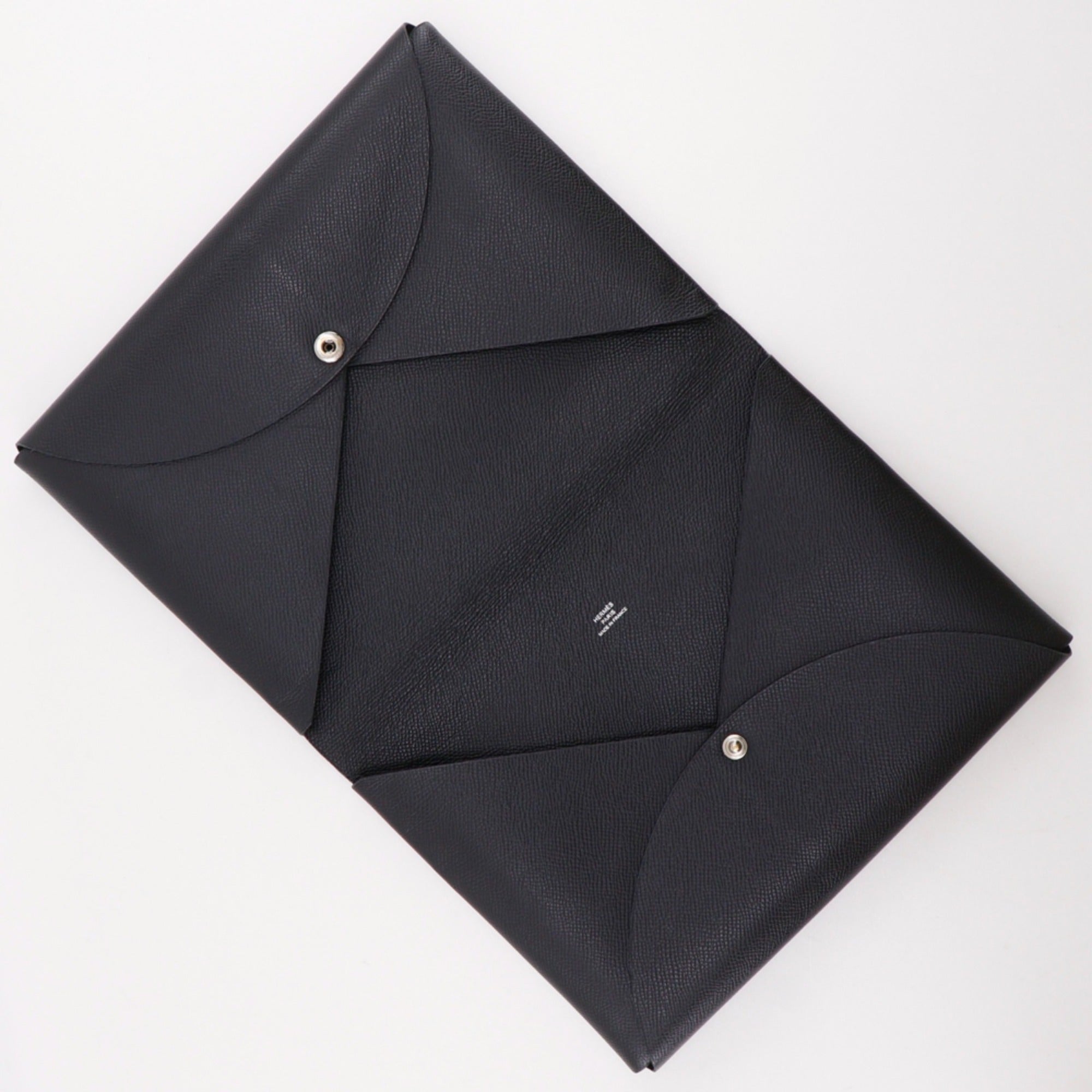 Hermes Black Green Epsom Leather Clutch Bag (Pre-Owned)