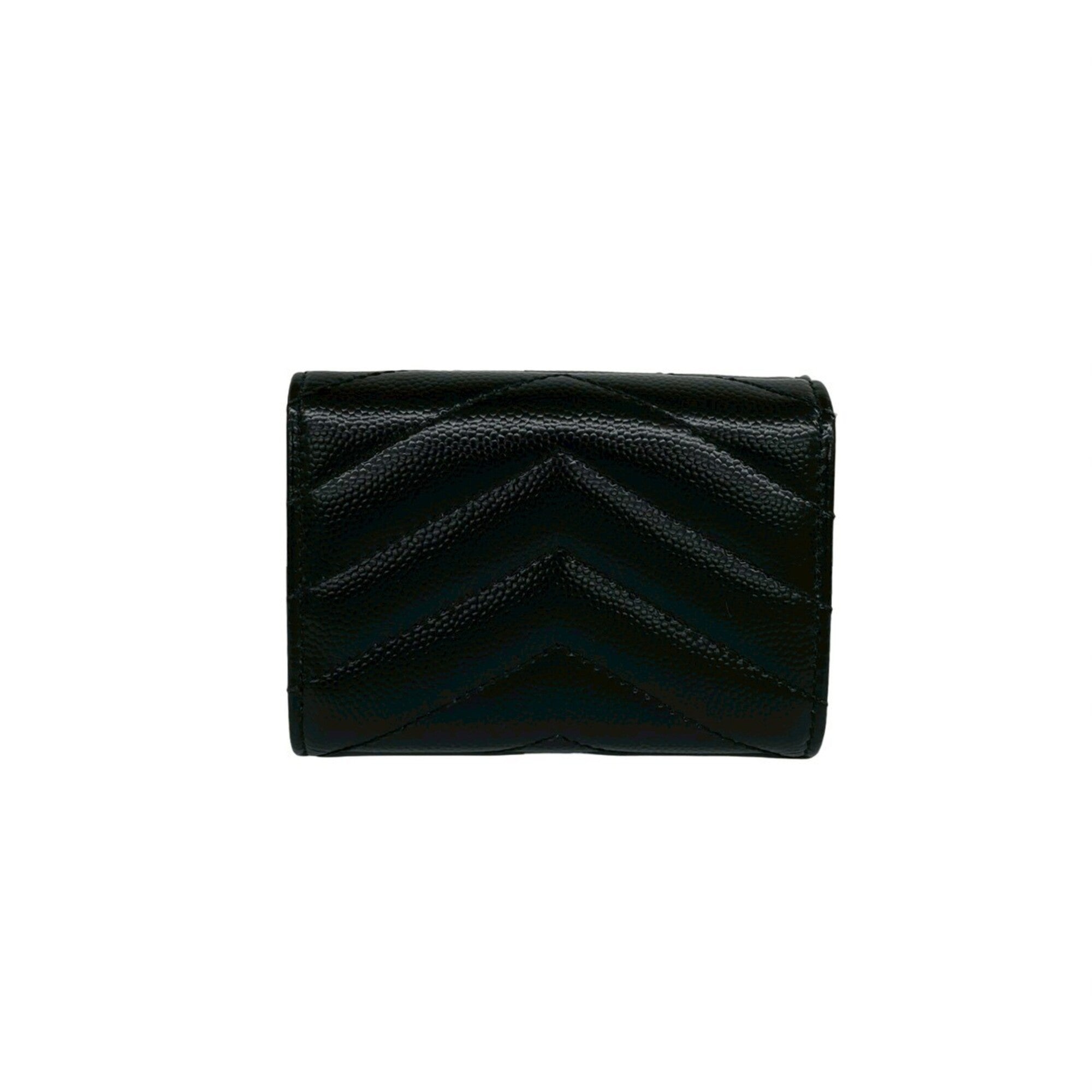 Yves Saint Laurent Black Leather Wallet (Tri-Fold) (Pre-Owned)