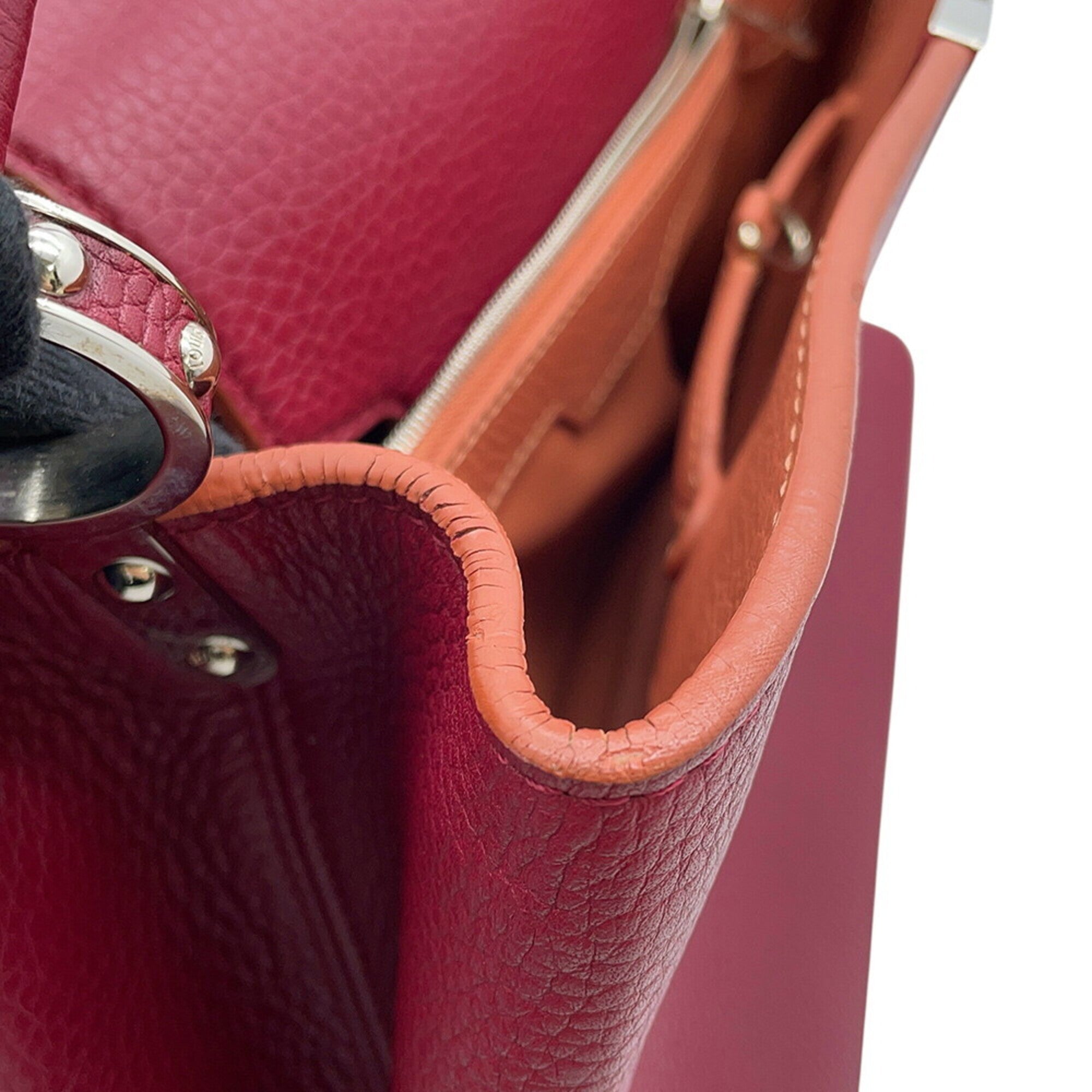 Louis Vuitton Bordeaux Salmon Pink Leather Handbag (Pre-Owned)