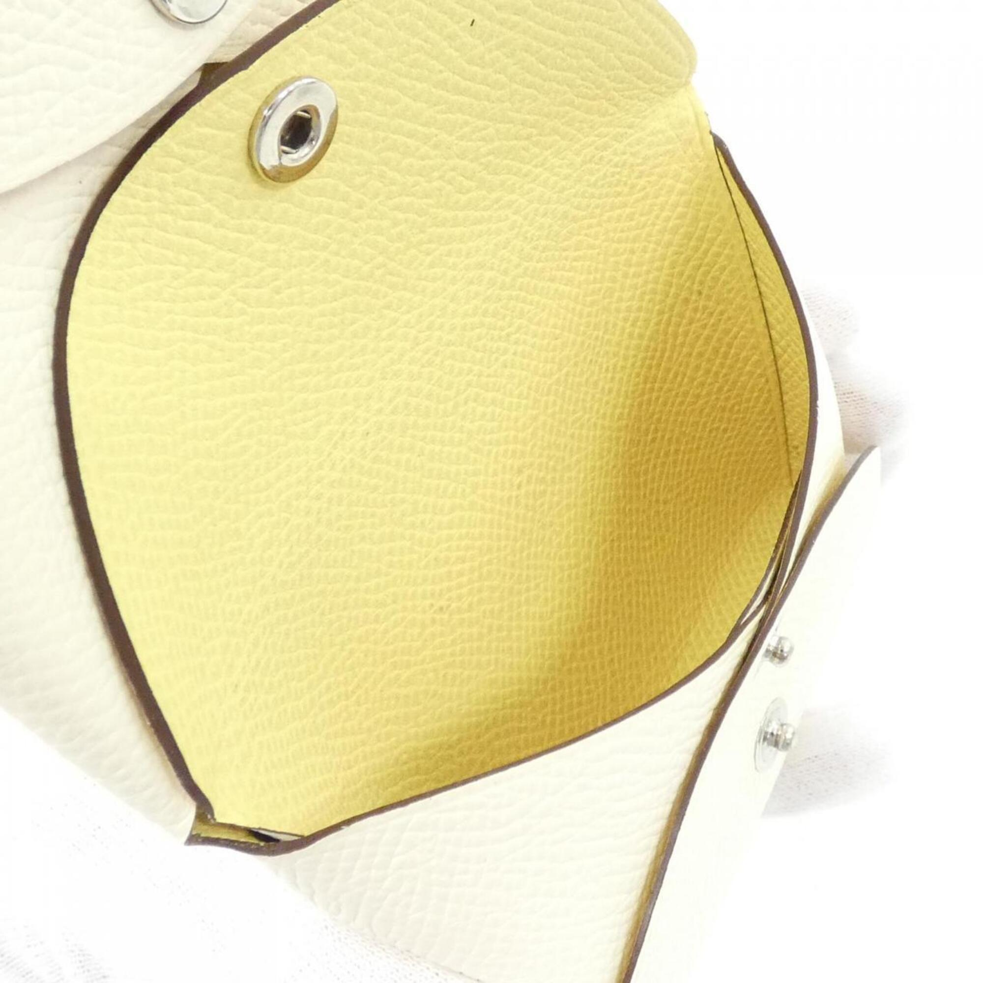 Hermes White Epsom Leather Coin Purse/Coin Case (Pre-Owned)