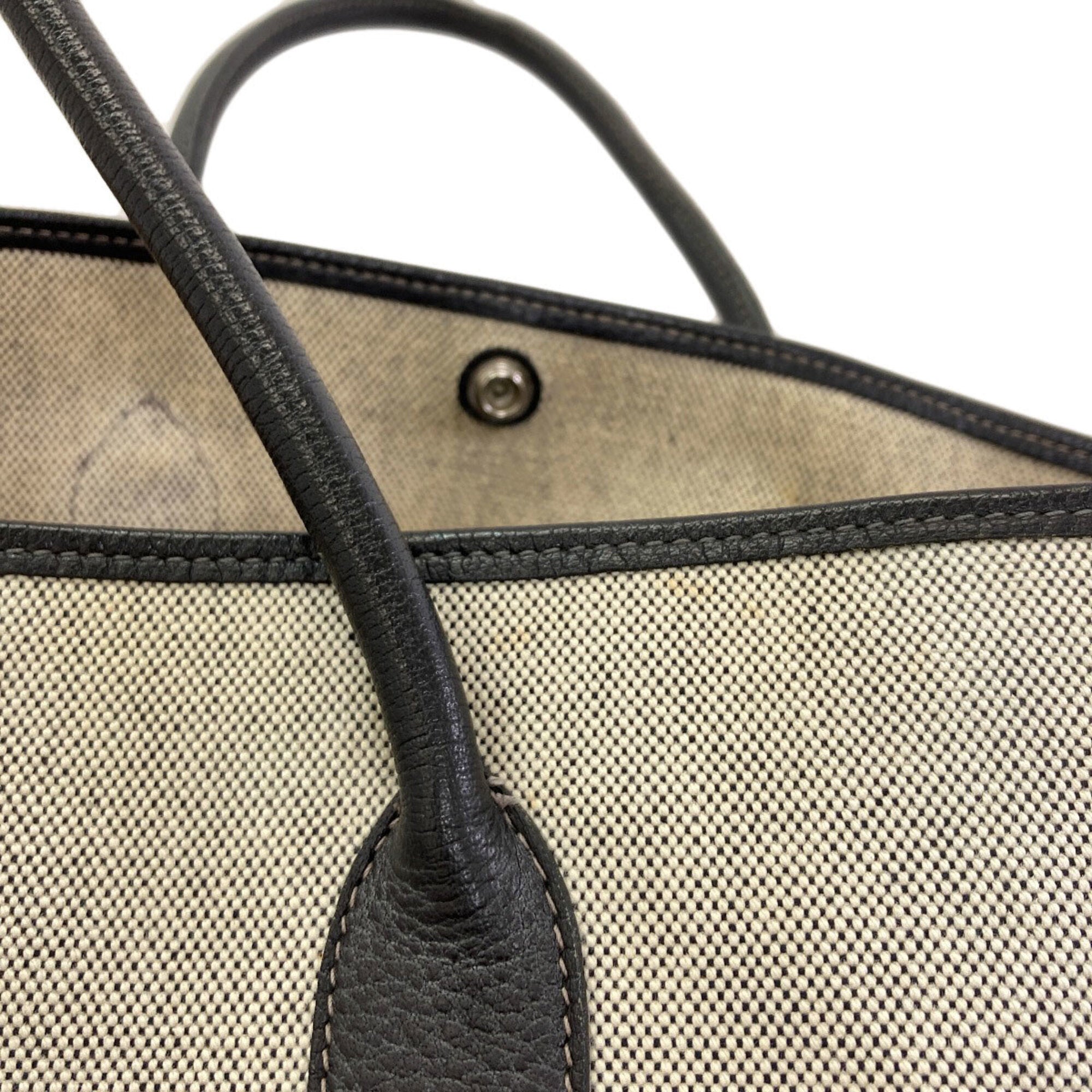 Hermes Black Gray Toile H Tote Bag (Pre-Owned)
