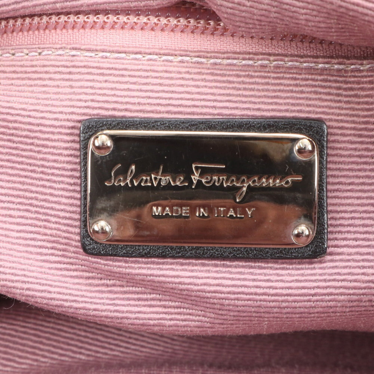 Salvatore Ferragamo Black Leather Canvas Handbag Shoulder Bag Tote Bag (Pre-Owned)