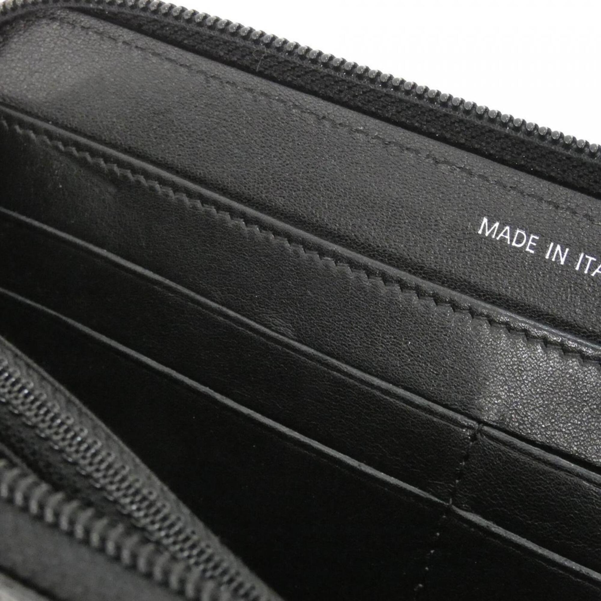 Chanel Black Grained Calfskin Long Wallet (Bi-Fold) (Pre-Owned)