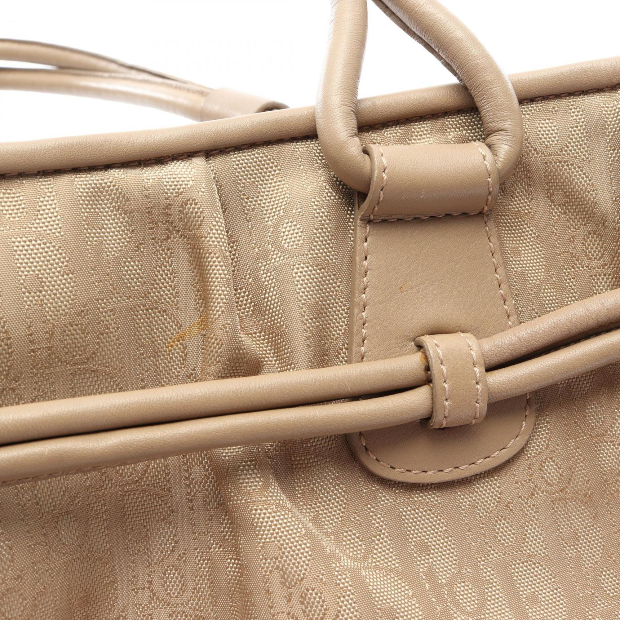 Christian Dior Beige Leather Nylon Canvas Handbag (Pre-Owned)