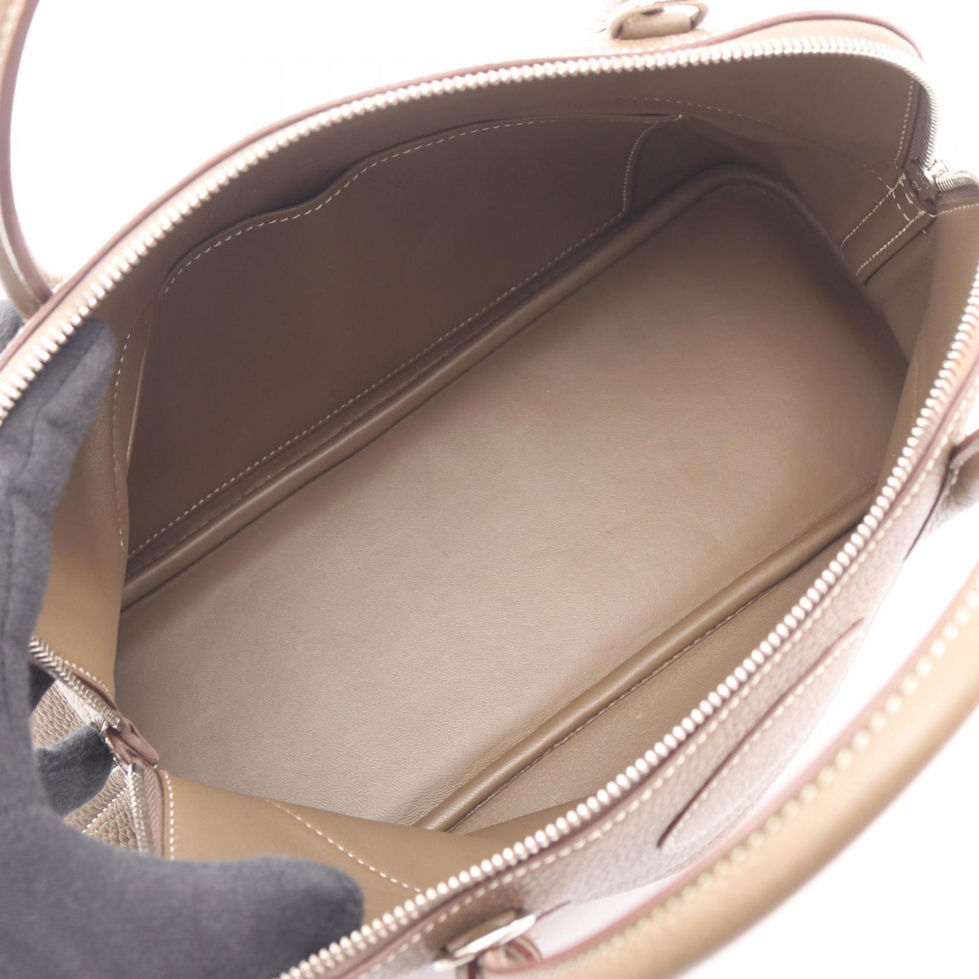 Hermes Bolide Etoupe Gray Gray Taurillon Clemence Leather Handbag (Pre-Owned)
