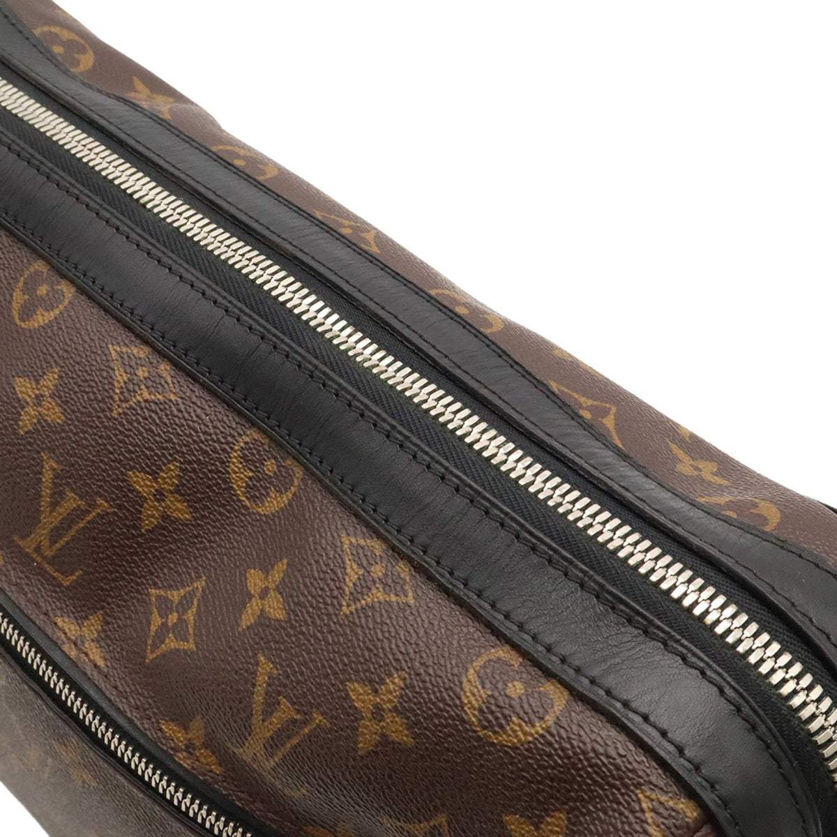 Louis Vuitton Black Brown Monogram Canvas Pvc Coated Canvas Leather Handbag Shoulder Bag (Pre-Owned)