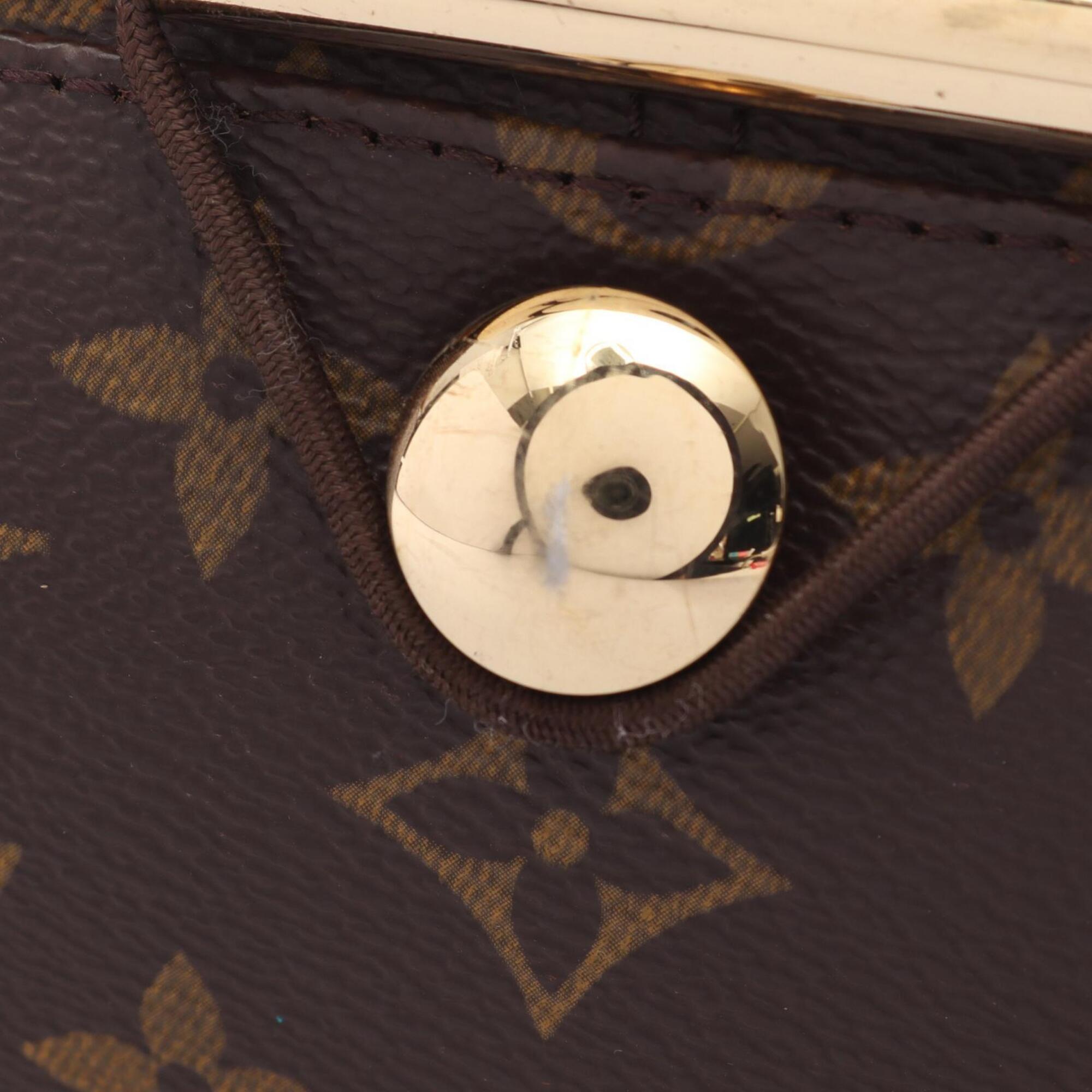 Louis Vuitton Brown Coated Canvas Leather Monogram Handbag Shoulder Bag (Pre-Owned)