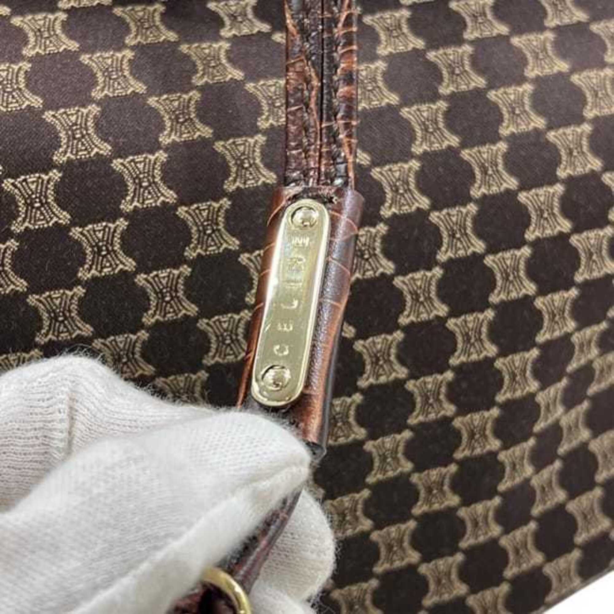 Celine Brown Canvas Leather Tote Bag (Pre-Owned)