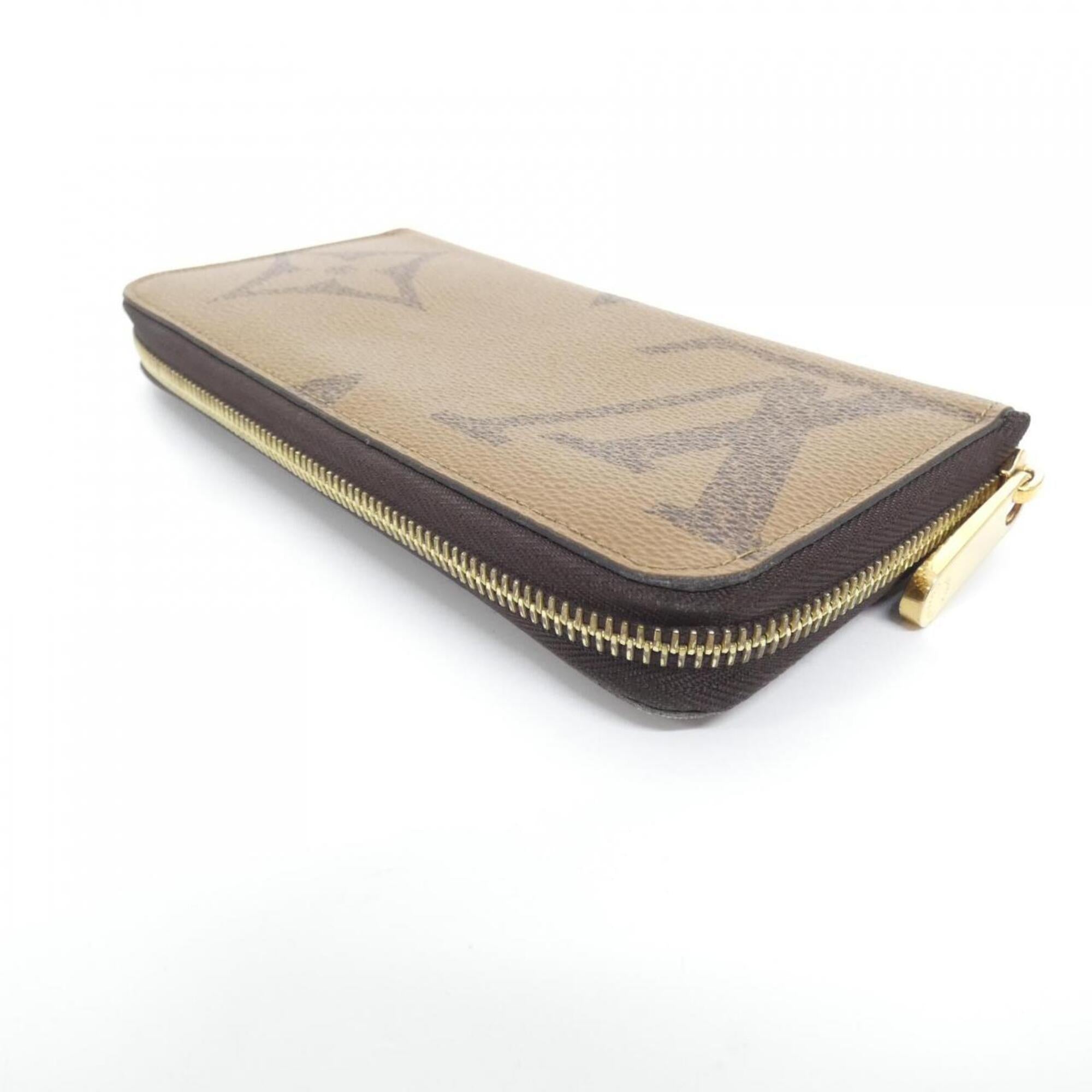 Louis Vuitton Marron Coated Canvas Long Wallet (Bi-Fold) (Pre-Owned)