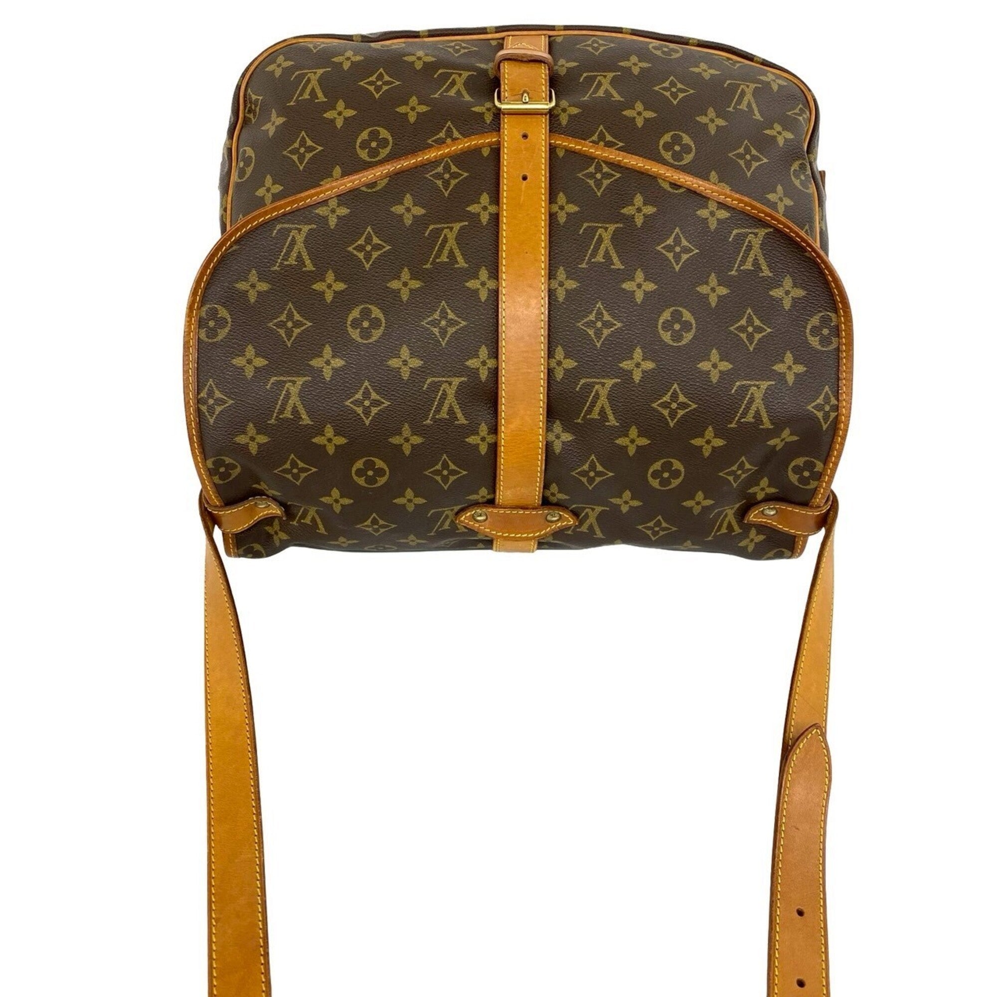Louis Vuitton Brown Leather Pvc Shoulder Bag Sling Bag (Pre-Owned)