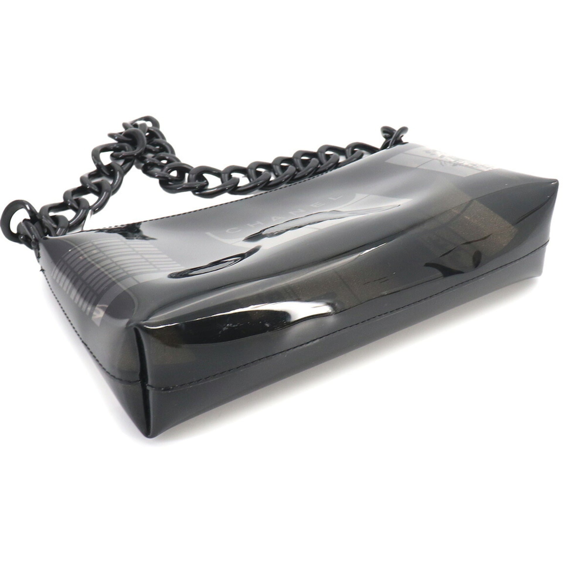 Chanel Black Clear Vinyl Shoulder Bag (Pre-Owned)