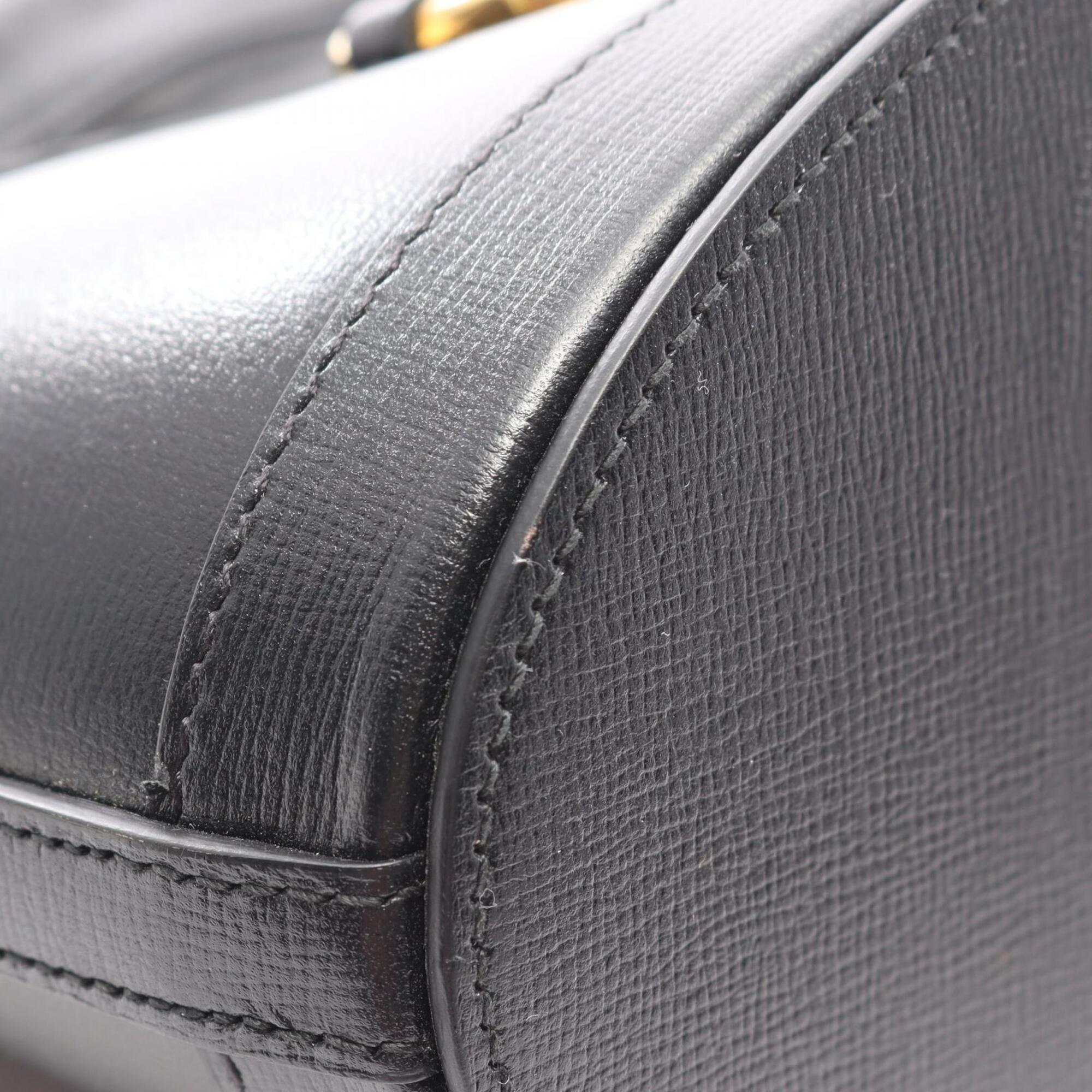 Gucci Black Leather Handbag Shoulder Bag (Pre-Owned)