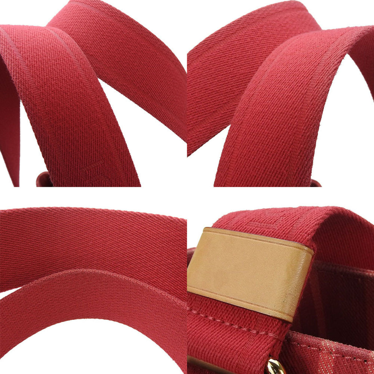 Louis Vuitton Red Color Canvas Tote Bag (Pre-Owned)