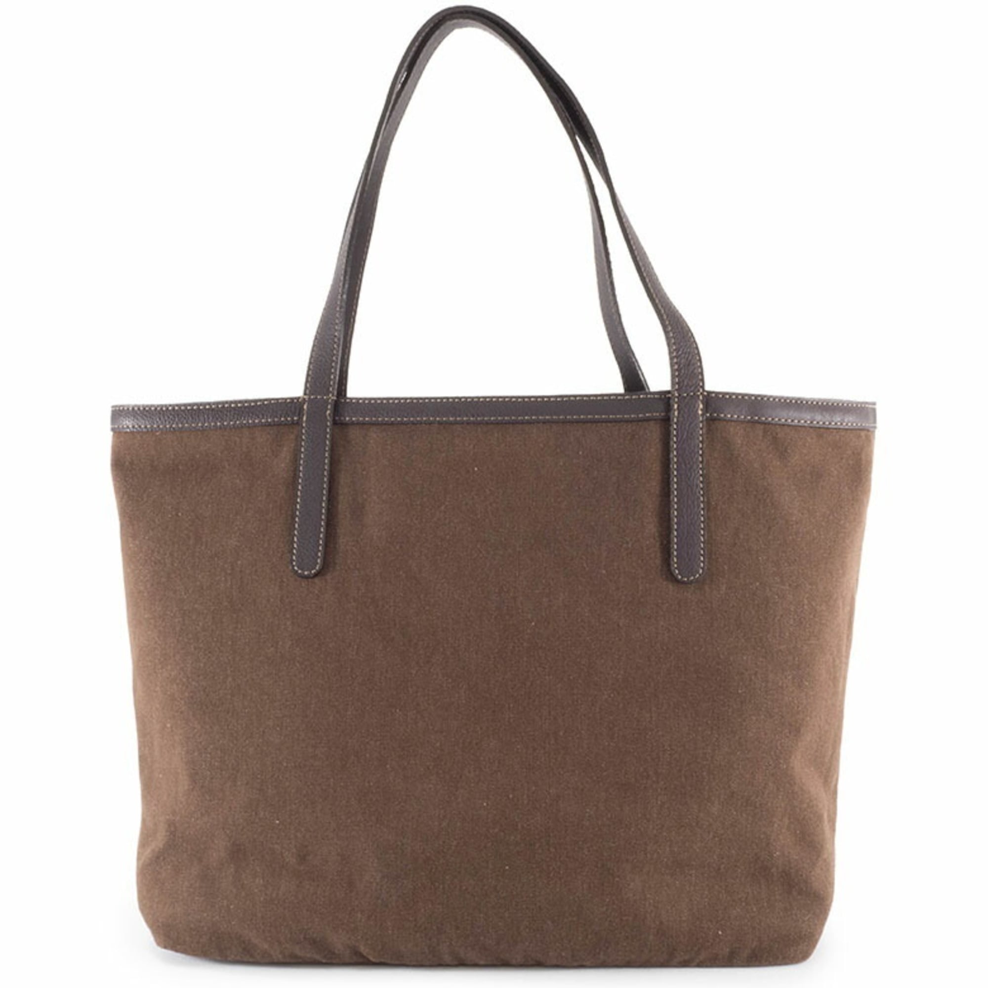 Burberry Brown Multi-Color Canvas Wool Felt Tote Bag (Pre-Owned)