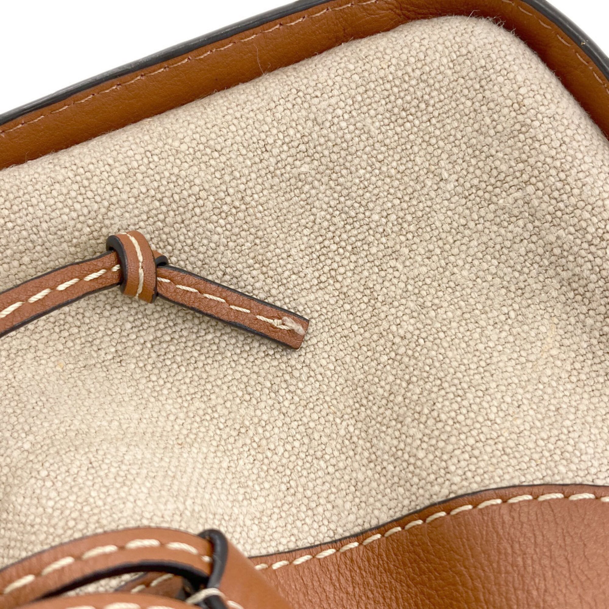Loewe Brown Canvas Handbag (Pre-Owned)