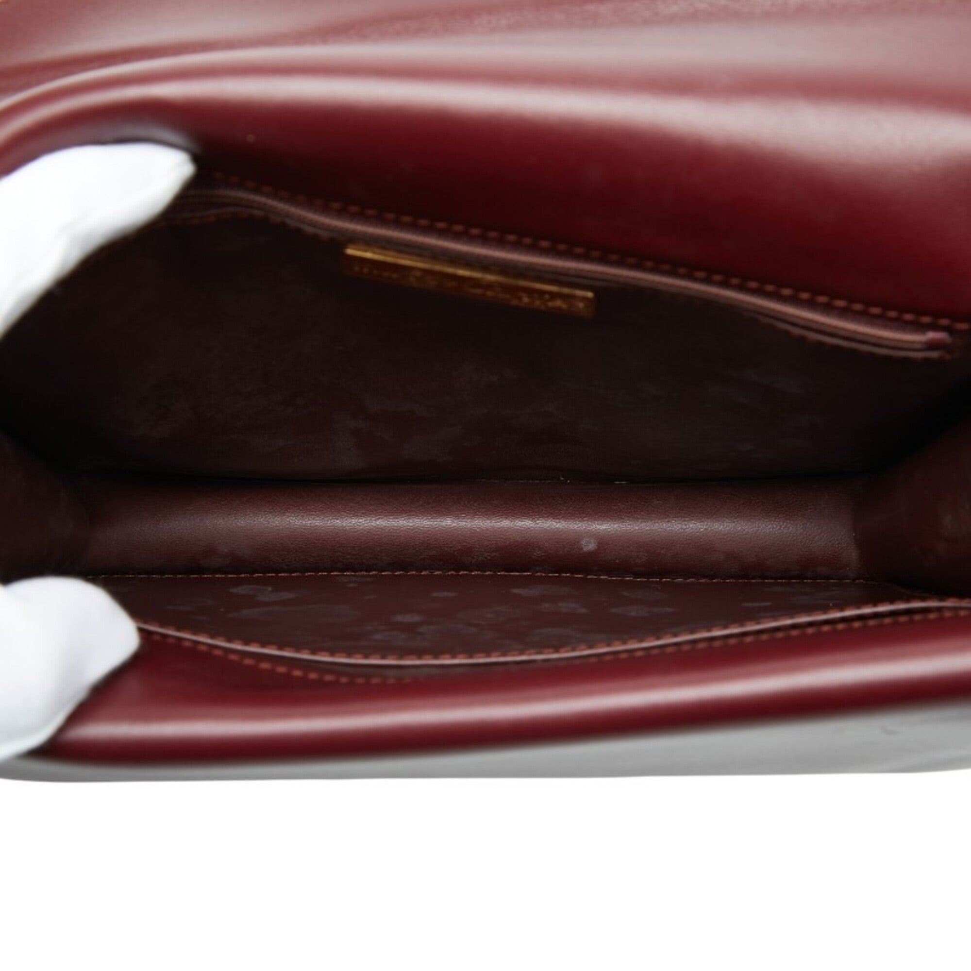 Cartier Must Bordeaux Wine Red Leather Shoulder Bag (Pre-Owned)